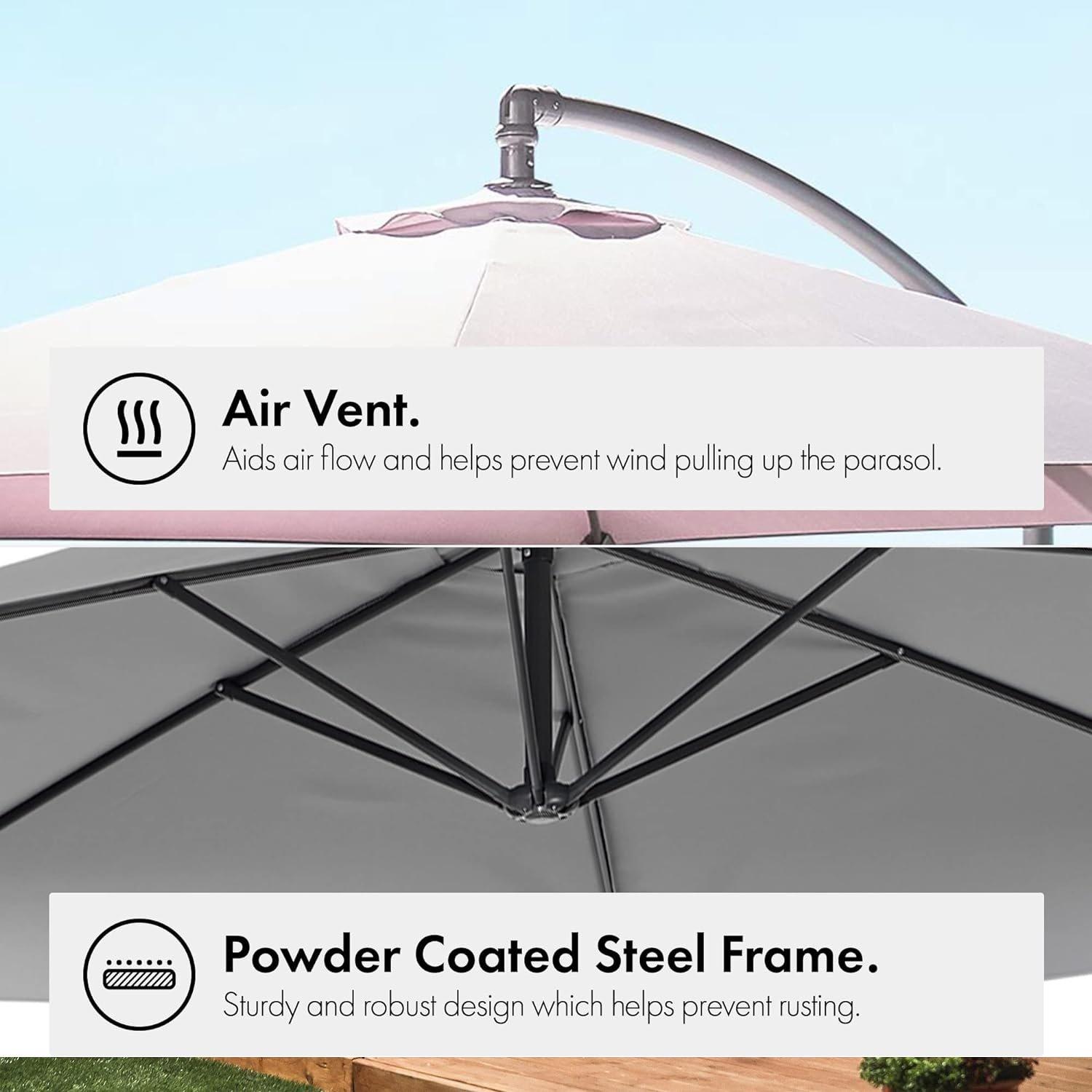 Ivory - VonHaus - VonHaus - 3M Banana Parasol - 6