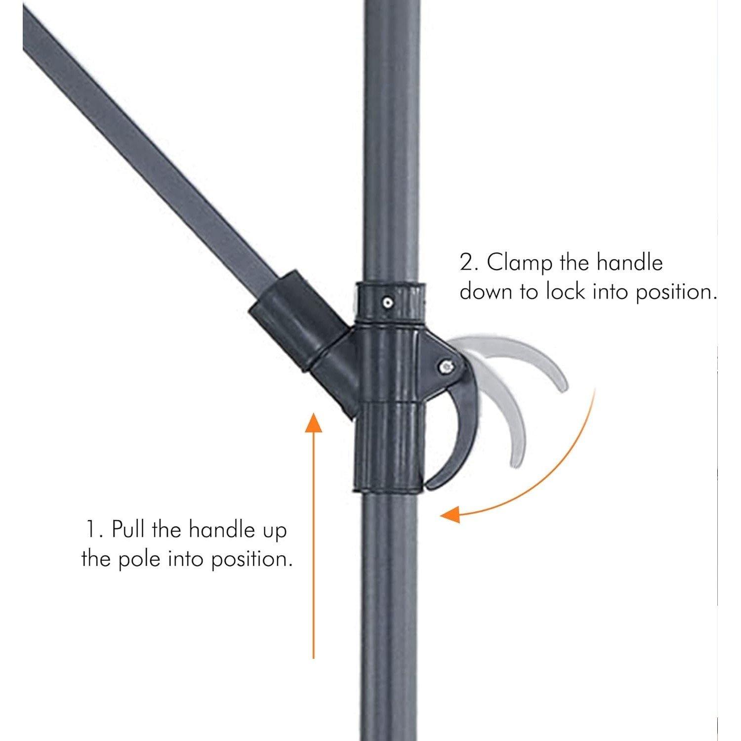 Ivory - VonHaus - VonHaus - 3M Banana Parasol - 7