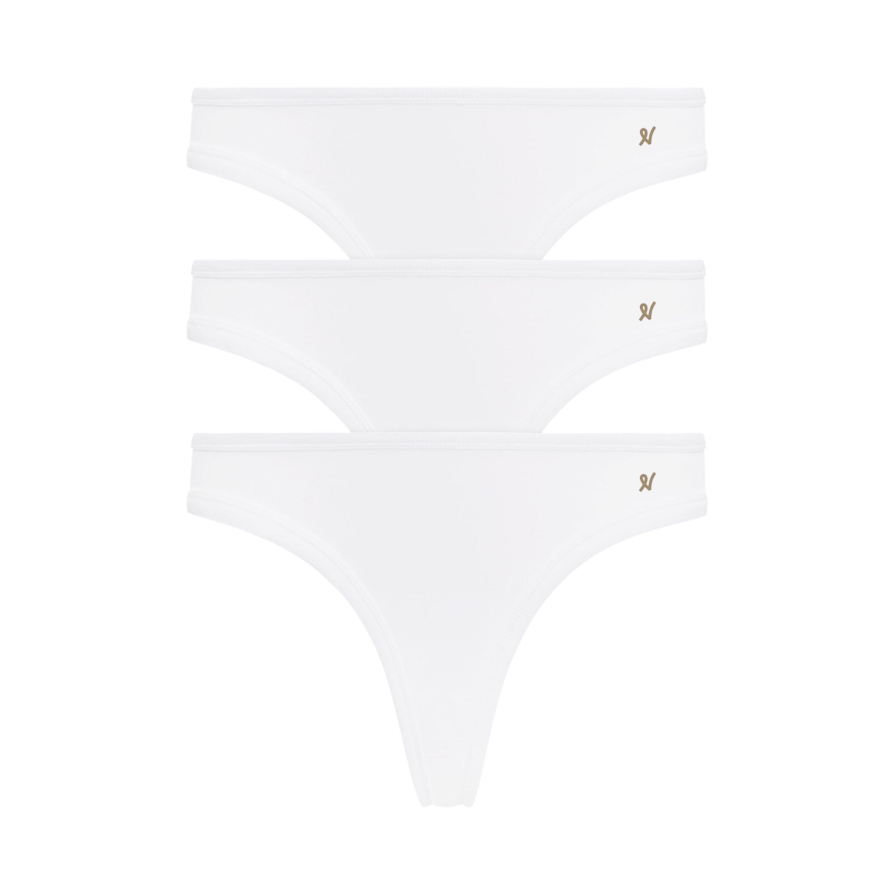 White - Nudea - THE DIPPED THONG 3 PACK ORGANIC COTTON - 6