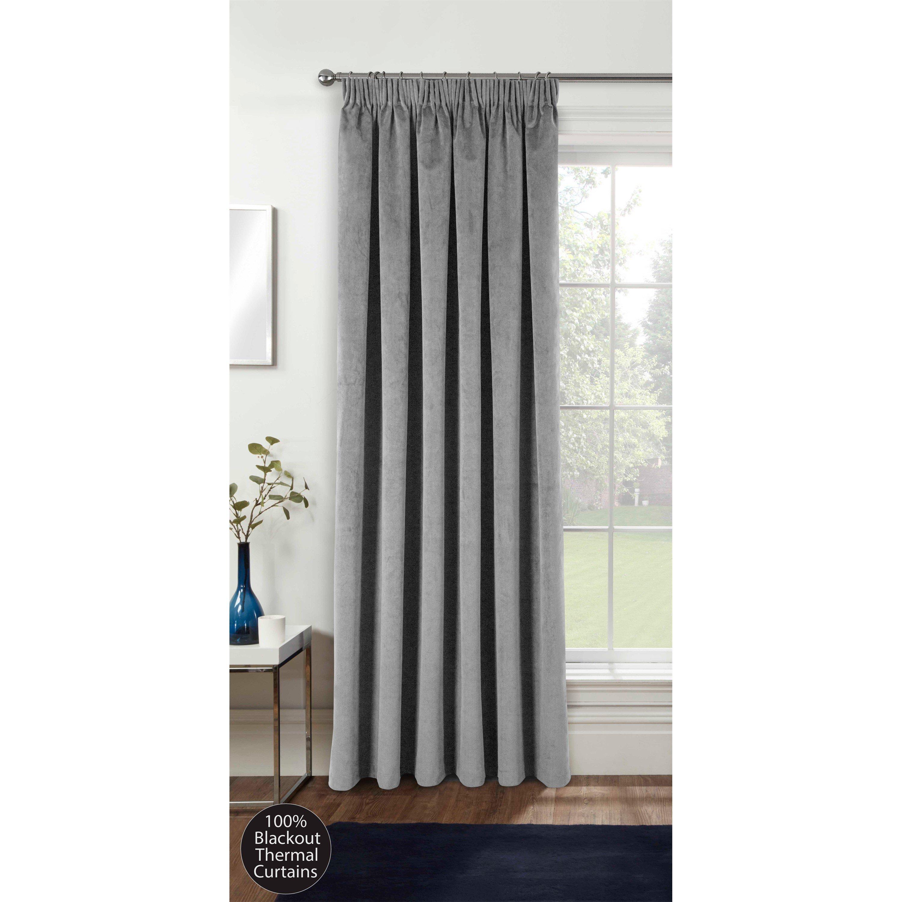 Oxford Velvet 100% Blackout Tape Top Door Curtain