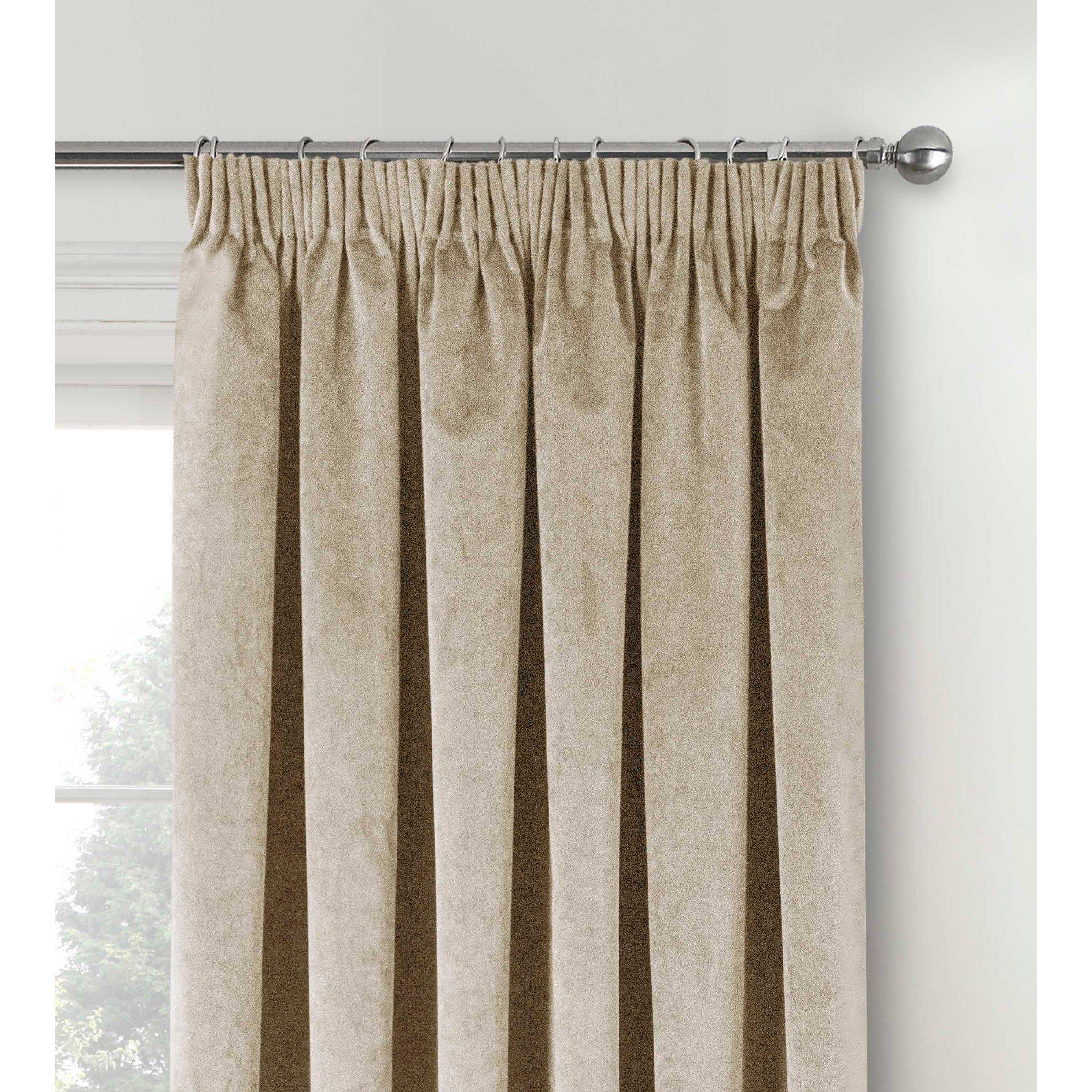 Cream - Enhanced Living - Oxford Velvet 100% Blackout Tape Top Door Curtain - 2