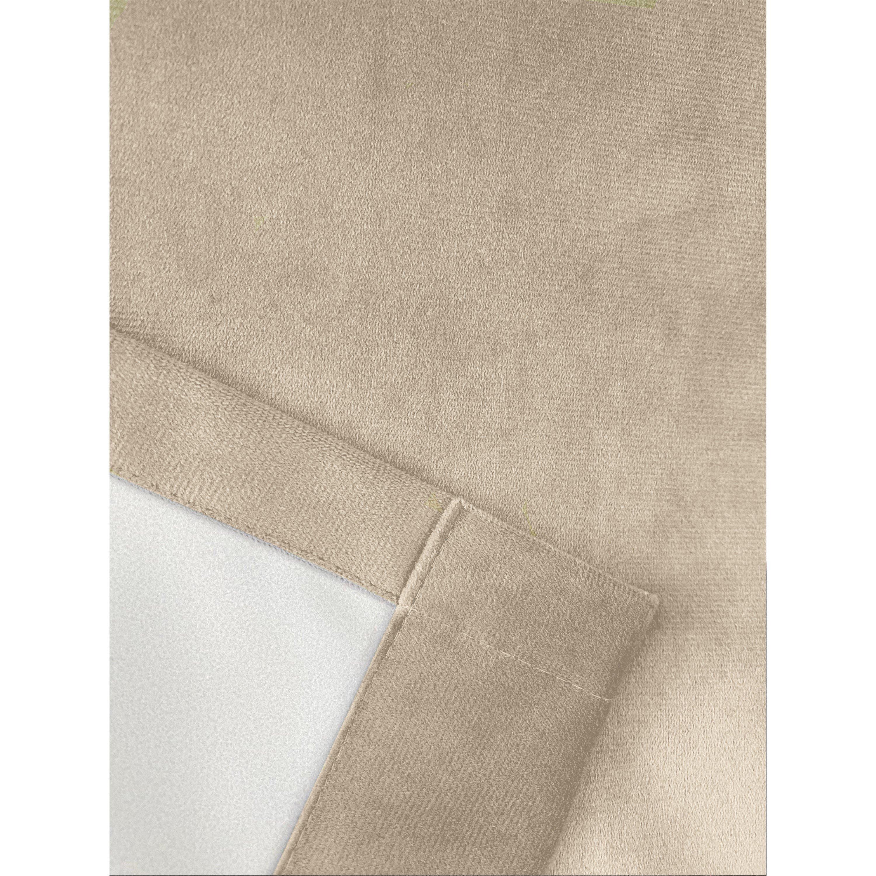 Cream - Enhanced Living - Oxford Velvet 100% Blackout Tape Top Door Curtain - 4