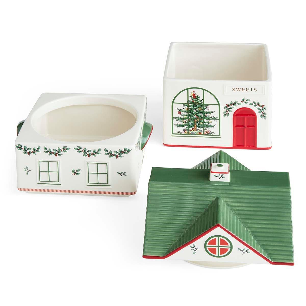 Multi - Spode Christmas Tree - Christmas Tree Village Stacking Canister - 4