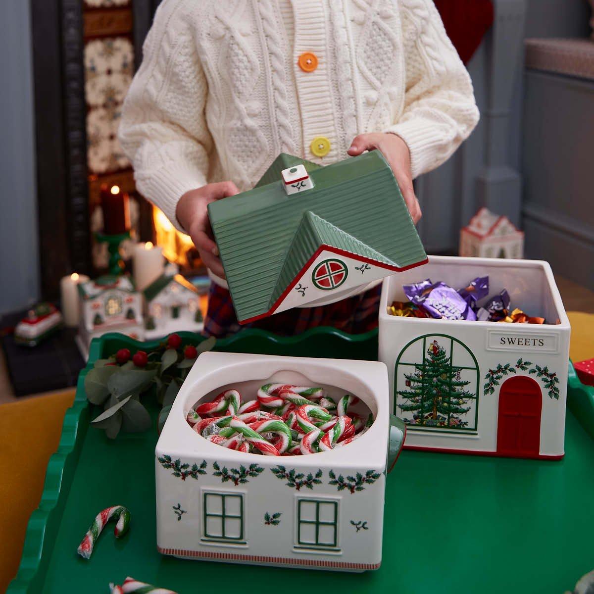 Multi - Spode Christmas Tree - Christmas Tree Village Stacking Canister - 7