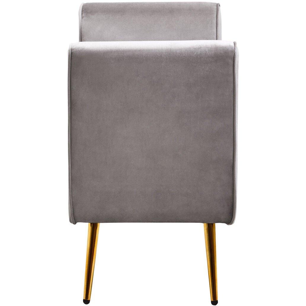 Grey - Interiors by Premier - Loretta Grey Velvet Ottoman Storage Bench - 2