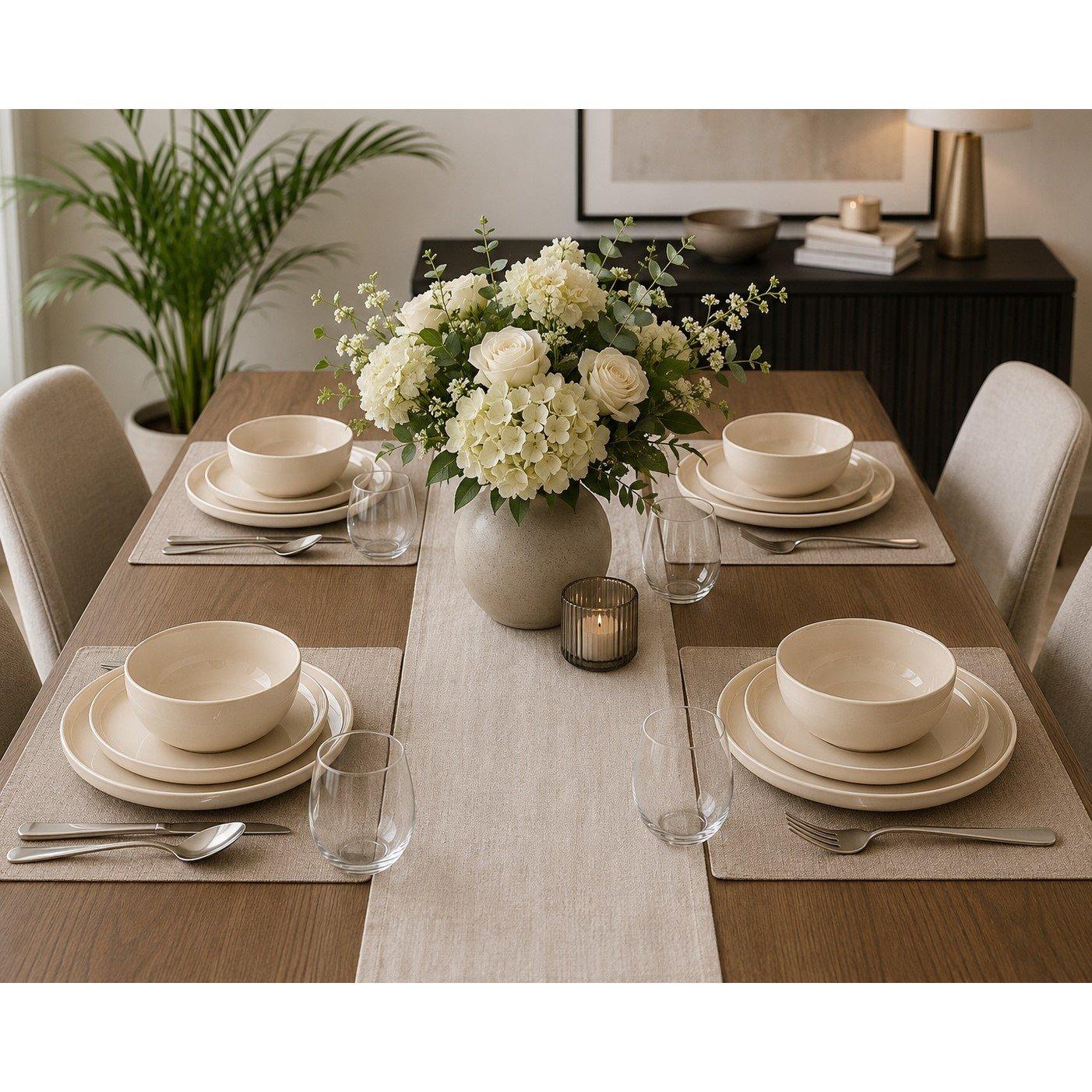 Cream - Waterside - 12pc Cream Lipped Dinner Set - 2