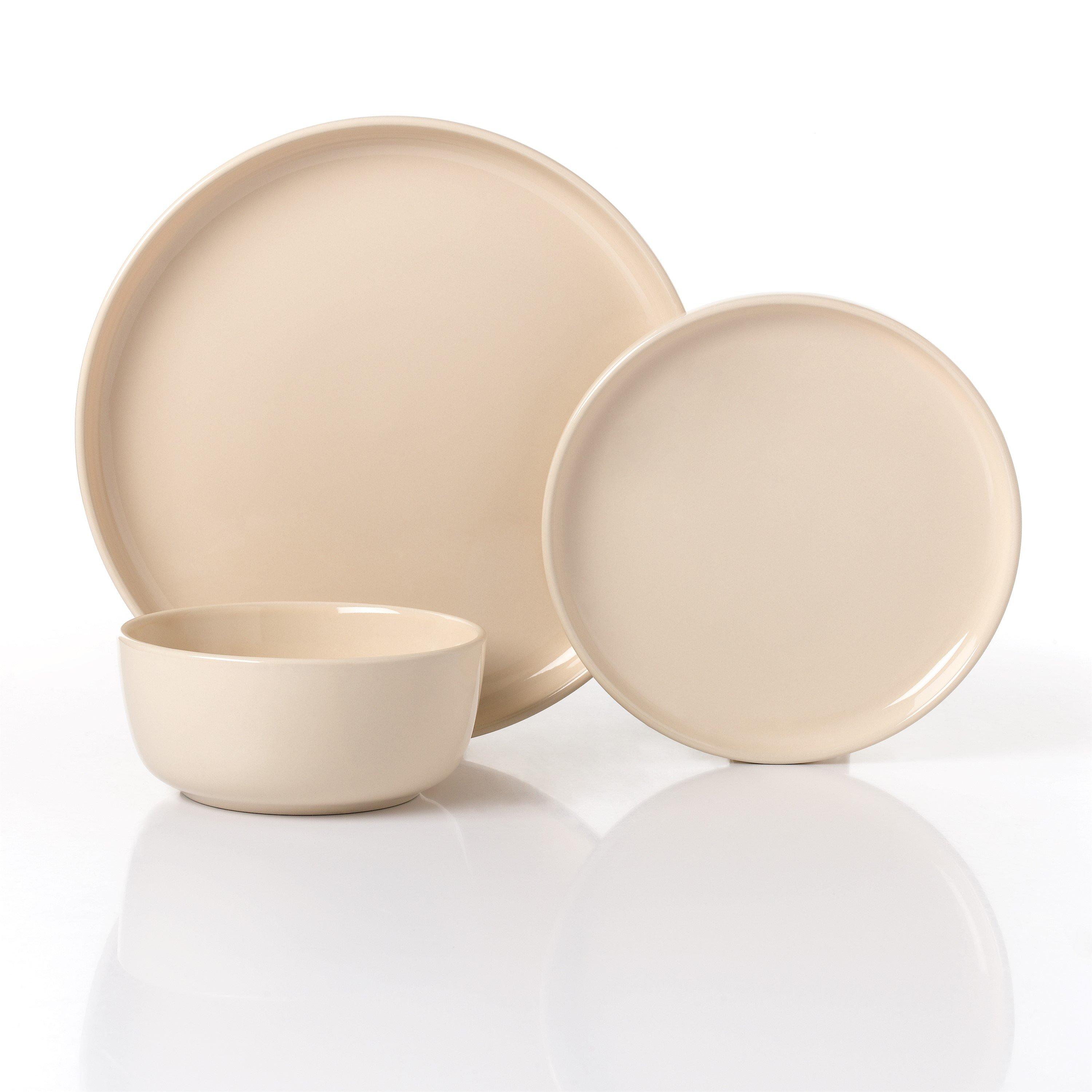 Cream - Waterside - 12pc Cream Lipped Dinner Set - 3