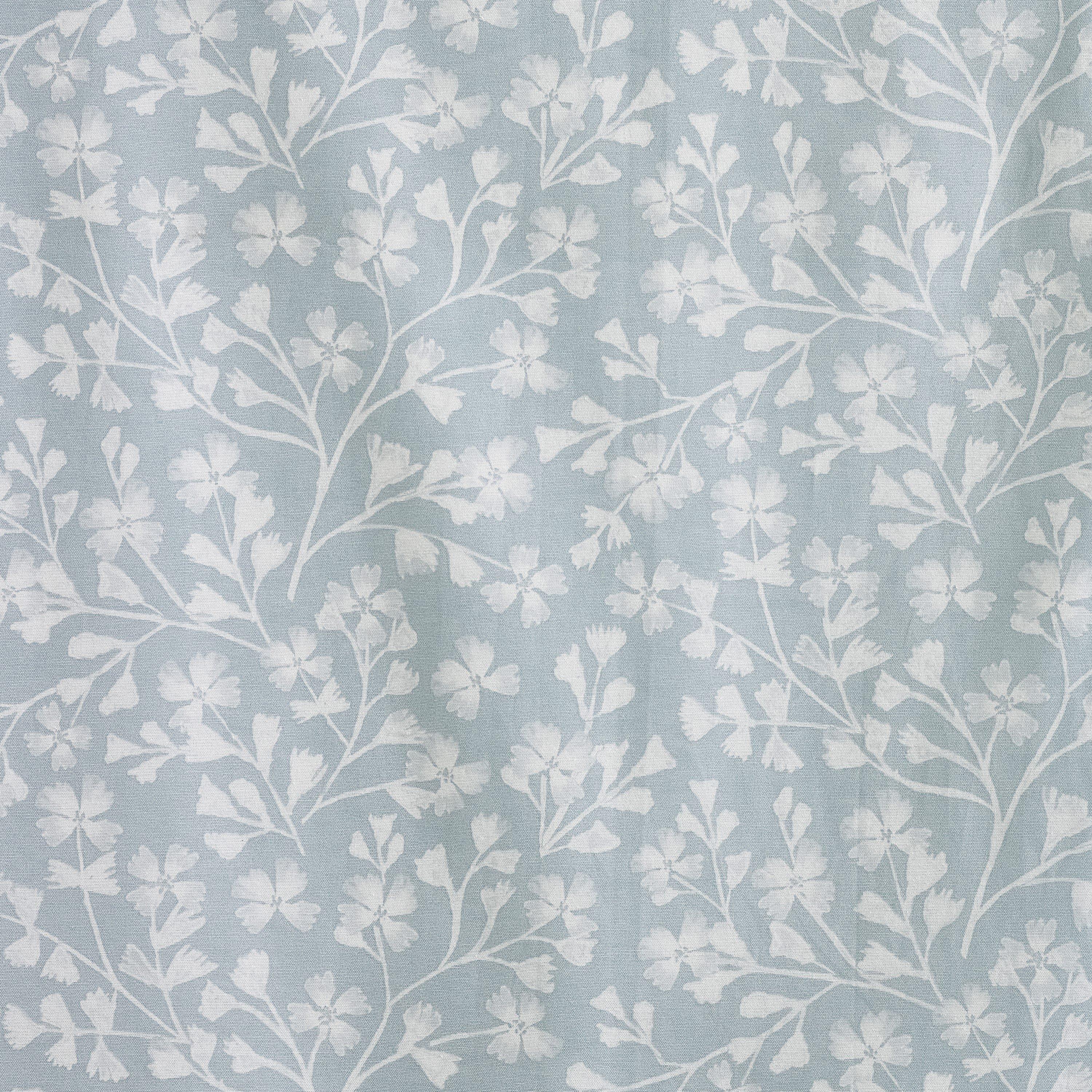 Duck Egg Blue - Catherine Lansfield - Brooke Floral Lined Eyelet Curtains - 3