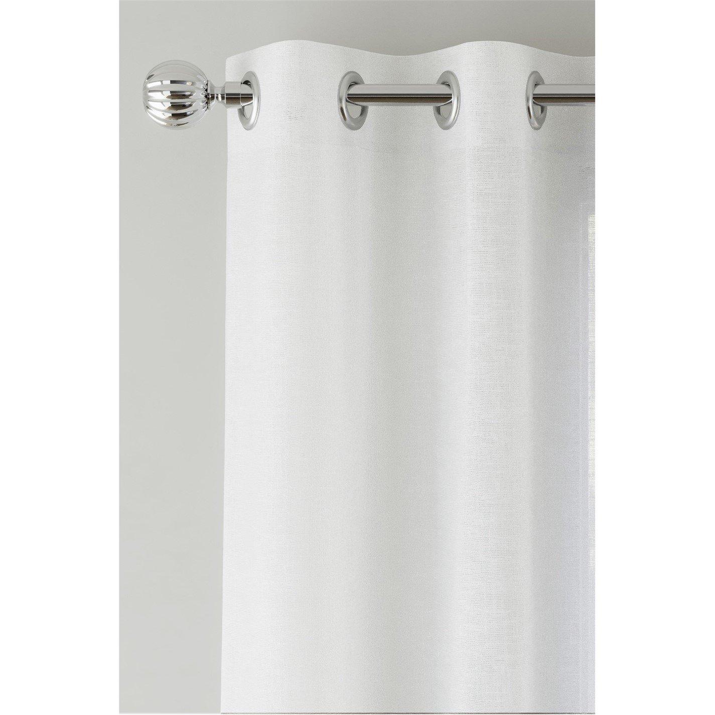 White - Enhanced Living - Crete Linen Looks Sheer Eyelet Panel - Pair - 2