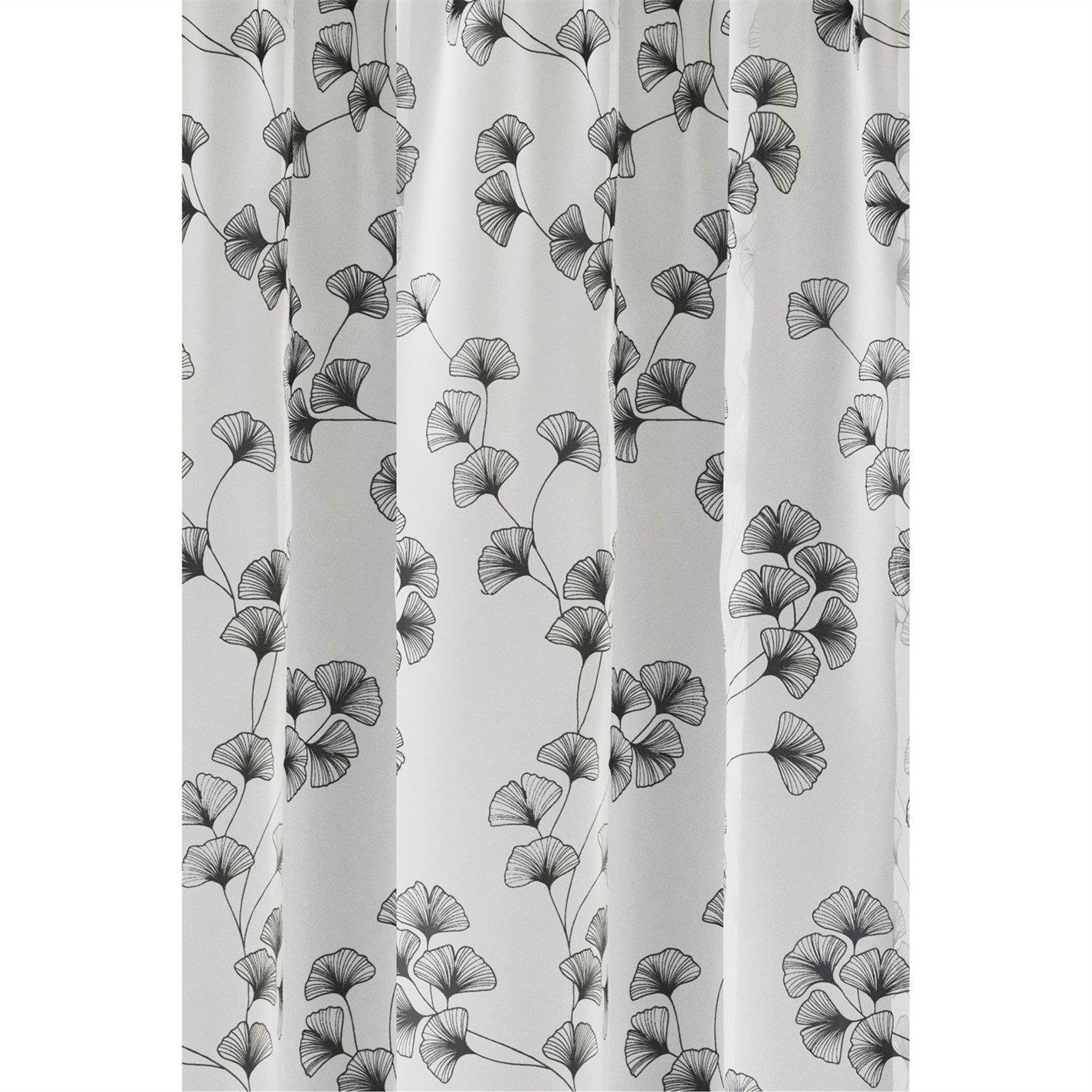 Black - Tyrone Textiles - Delila Leaf Print Voile Panel - Pair - 3
