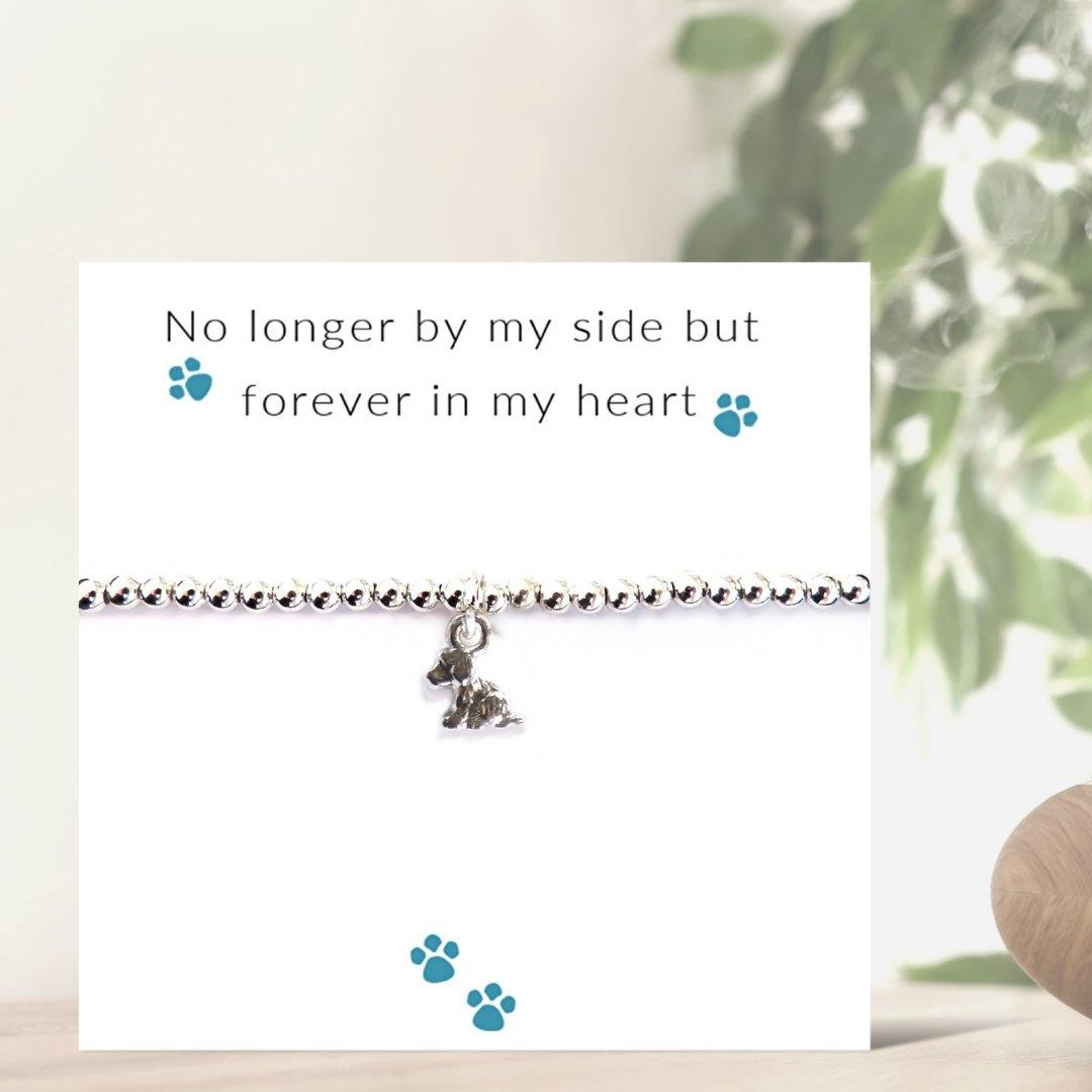 Silver - Aye Do - No Longer By My Side - Dog Bracelet & Gift Card - 1