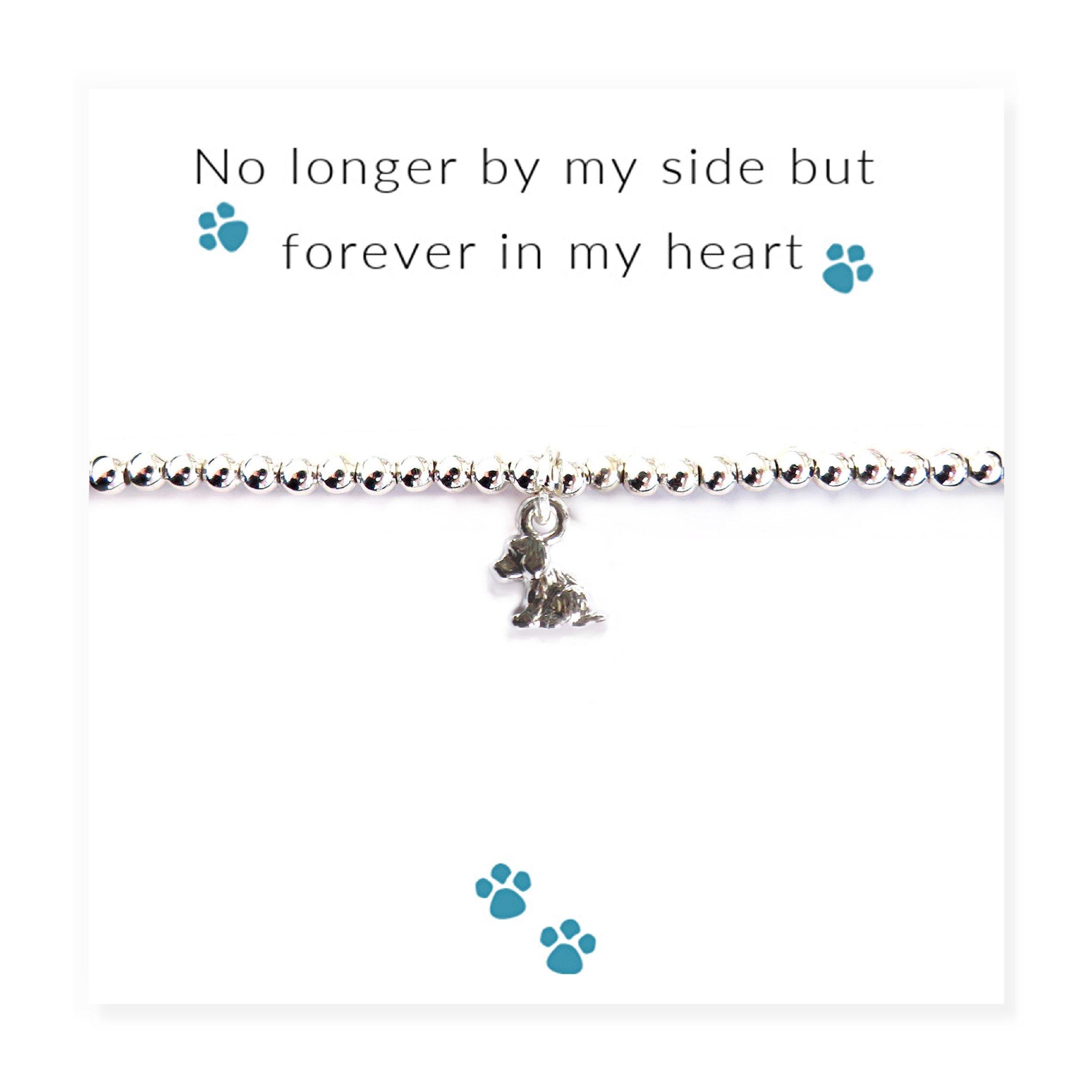 Silver - Aye Do - No Longer By My Side - Dog Bracelet & Gift Card - 2