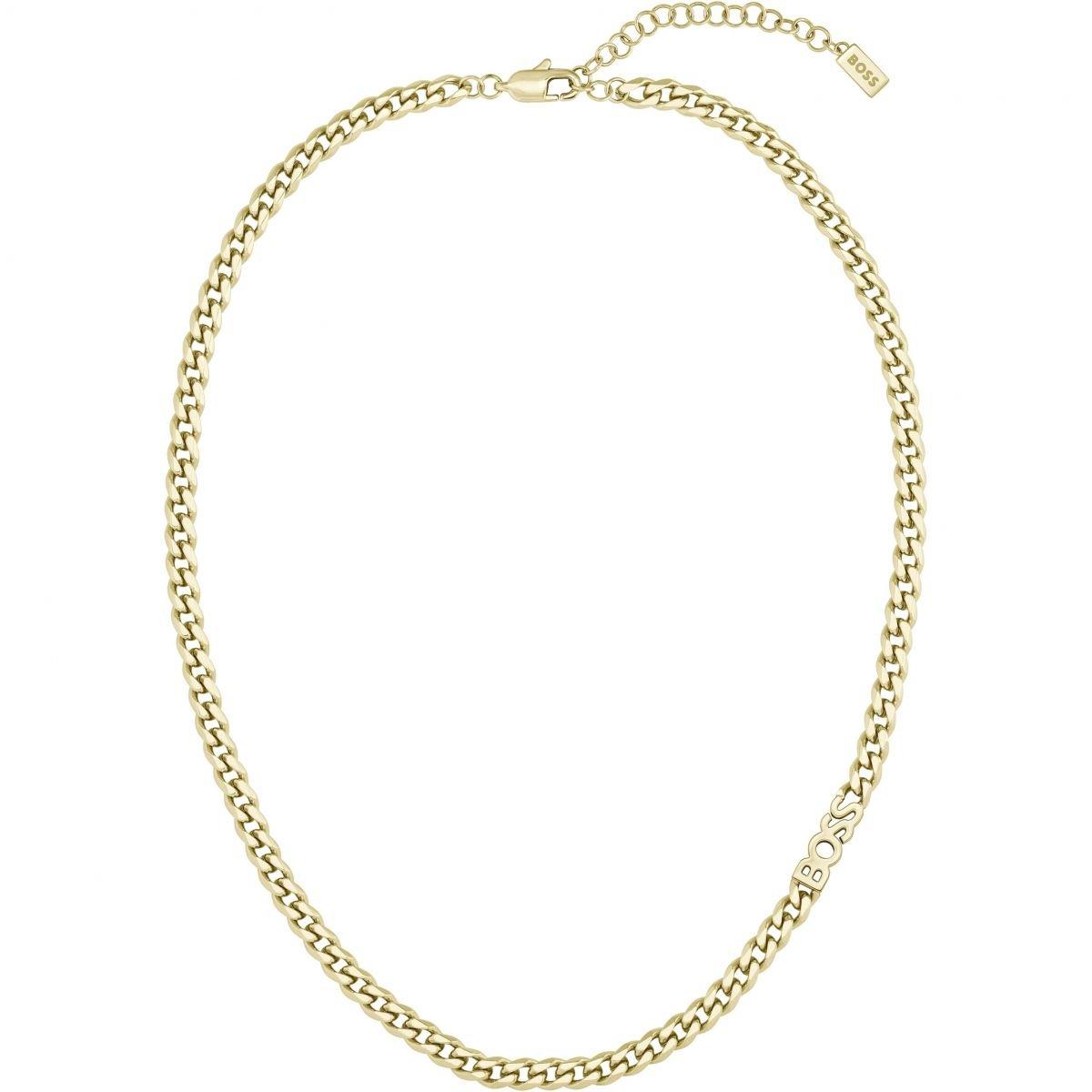 Gold - Boss - Women's  Gold IP Plated Chain Link Logo Necklace - 2