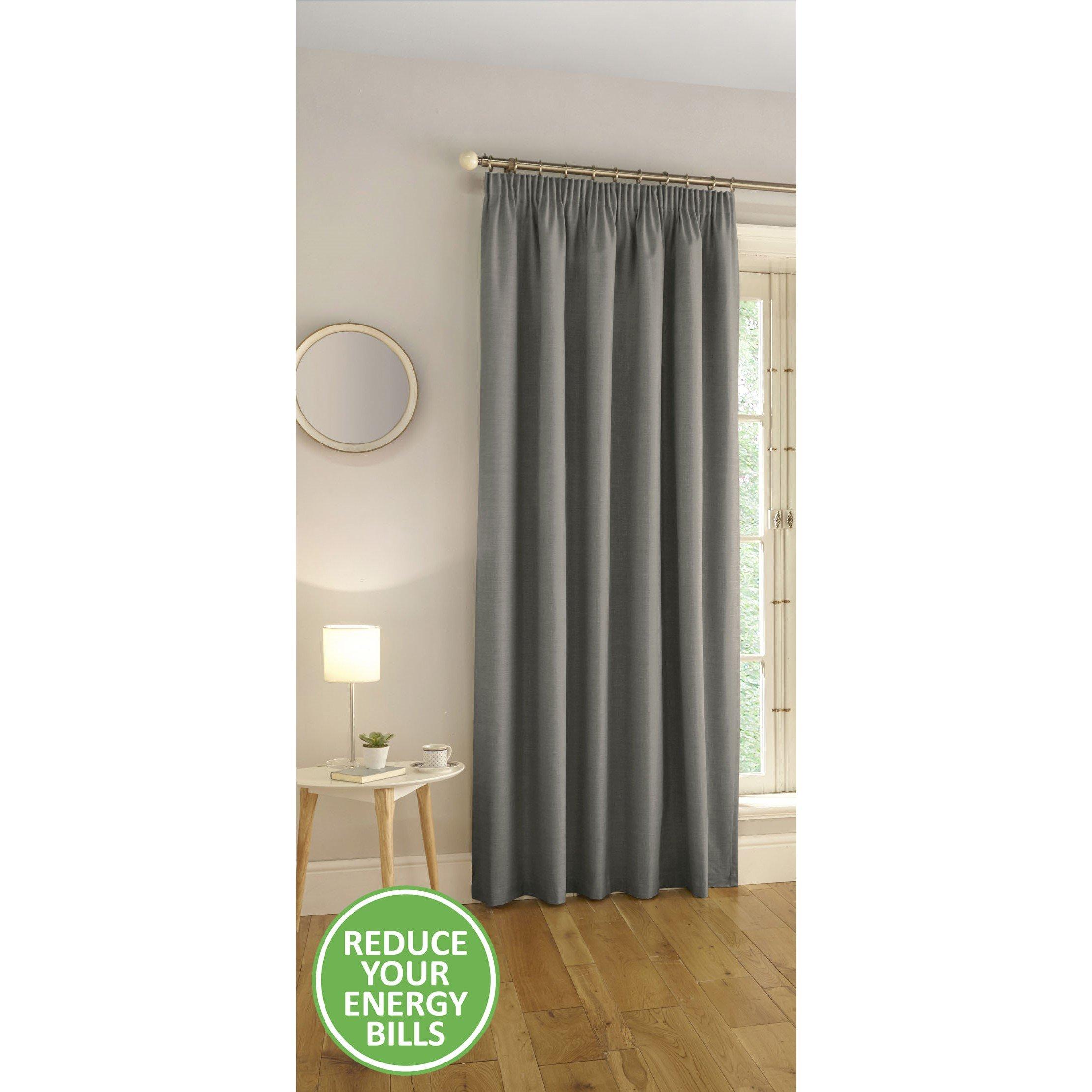 Grey - Enhanced Living - Harvard Blackout Thermal Tape Door Curtain - 1