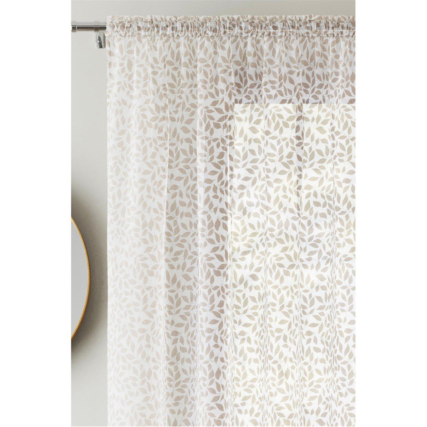 Natural - Enhanced Living - Willow Linen Look Leaf Print Panel - Pair - 2