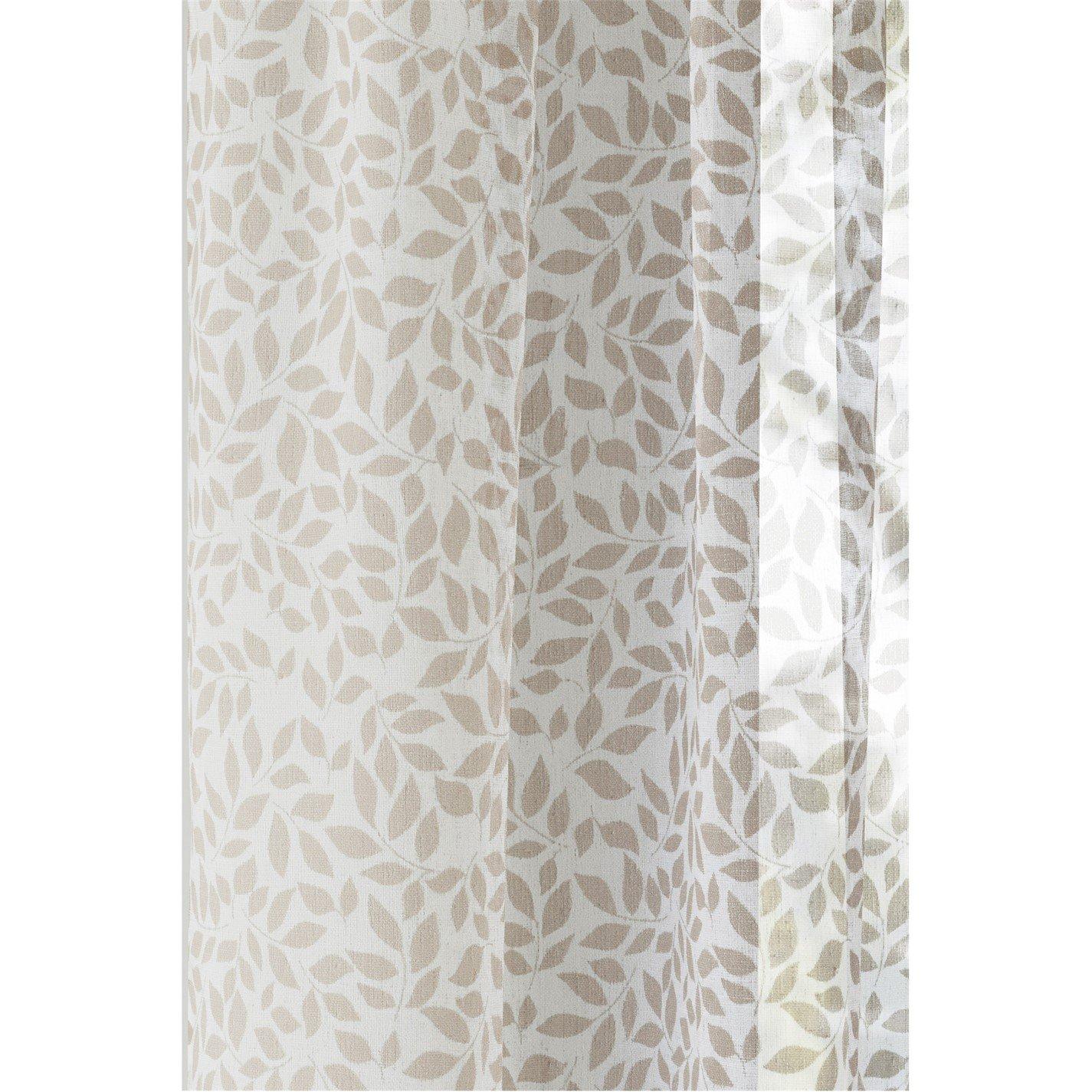 Natural - Enhanced Living - Willow Linen Look Leaf Print Panel - Pair - 3