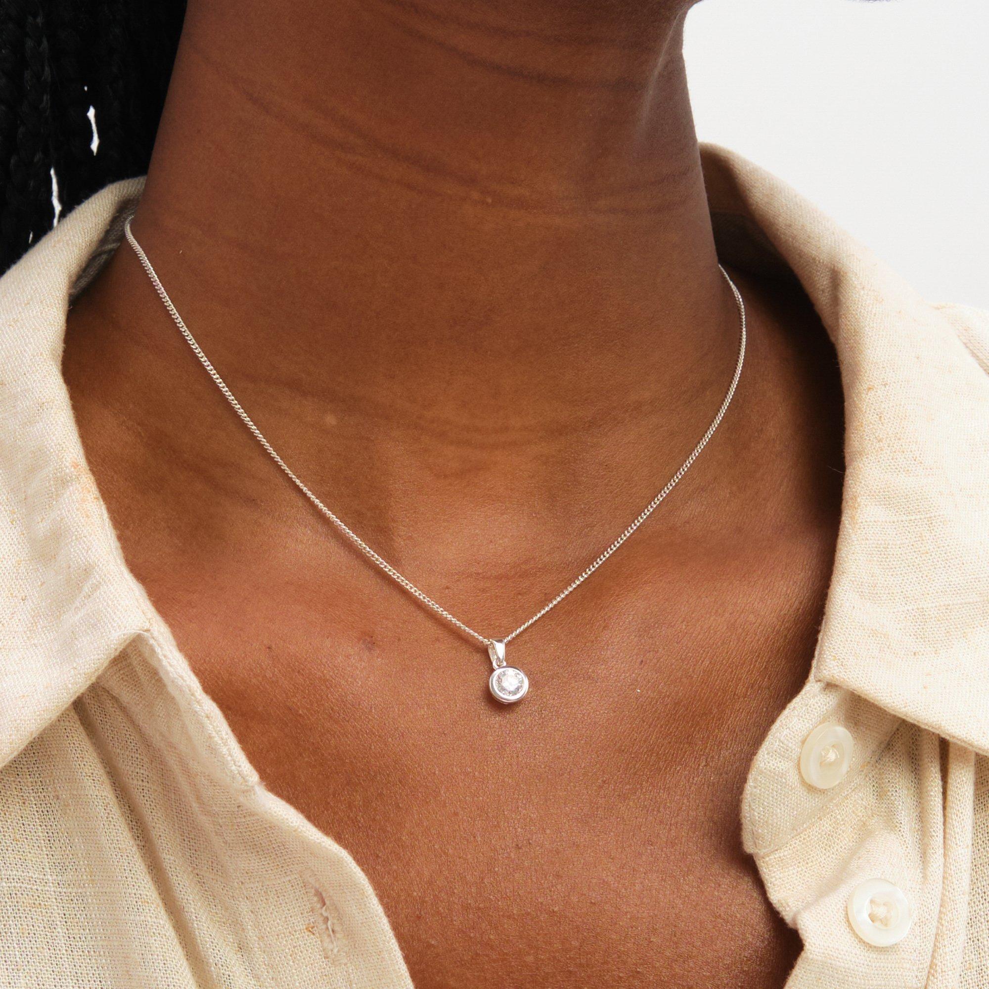 Silver - Inicio - Sterling Silver Plated CZ Bezel Set - Gift Box - 4
