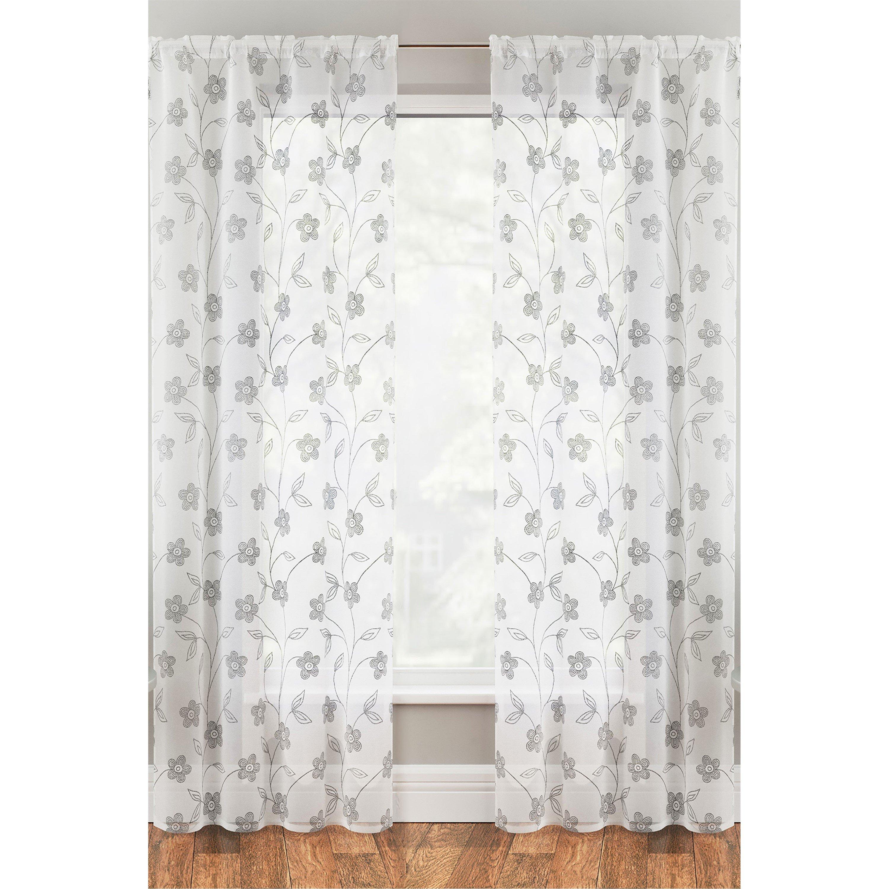 Sienna Floral Print Voile Panel - Pair