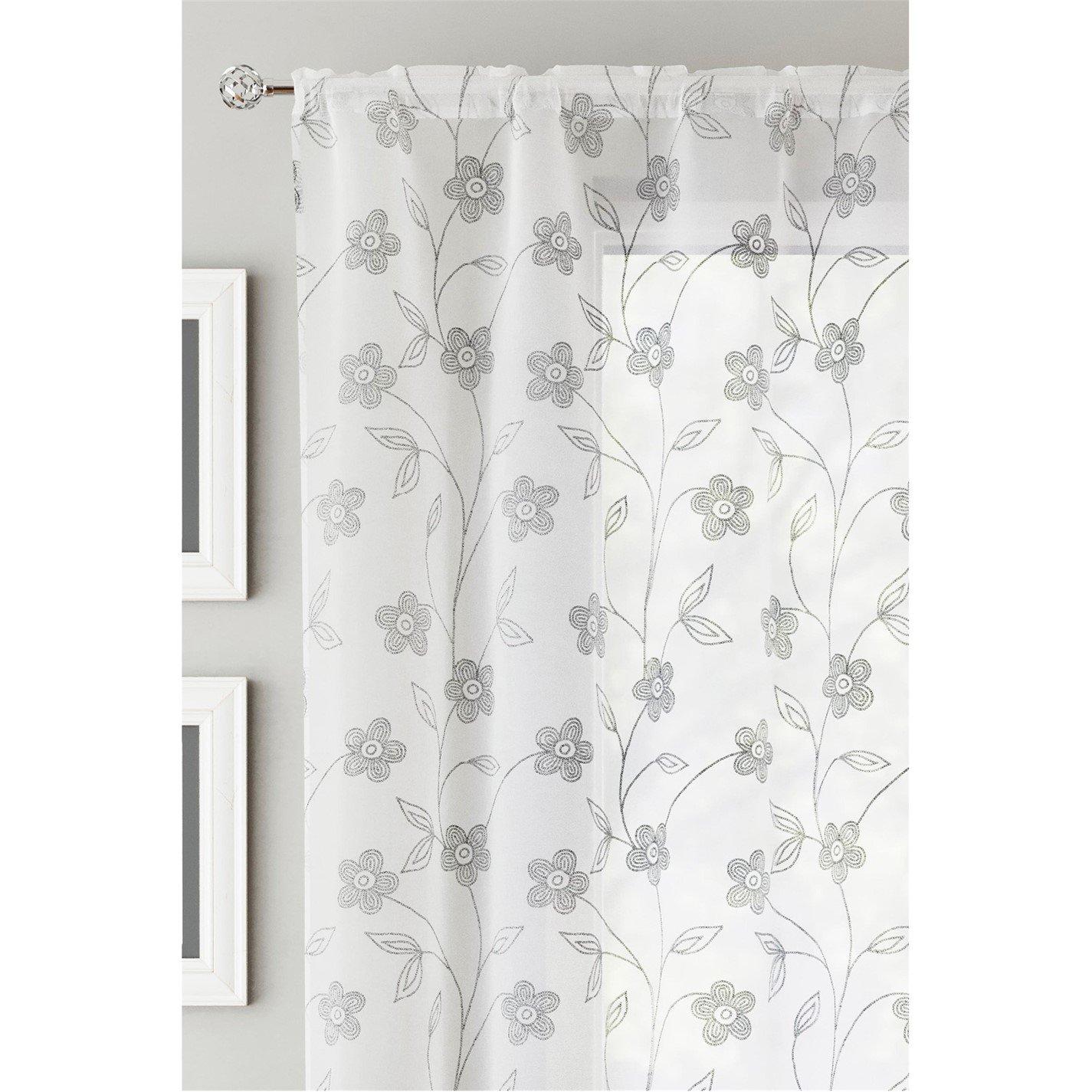 Cream - Enhanced Living - Sienna Floral Print Voile Panel - Pair - 2