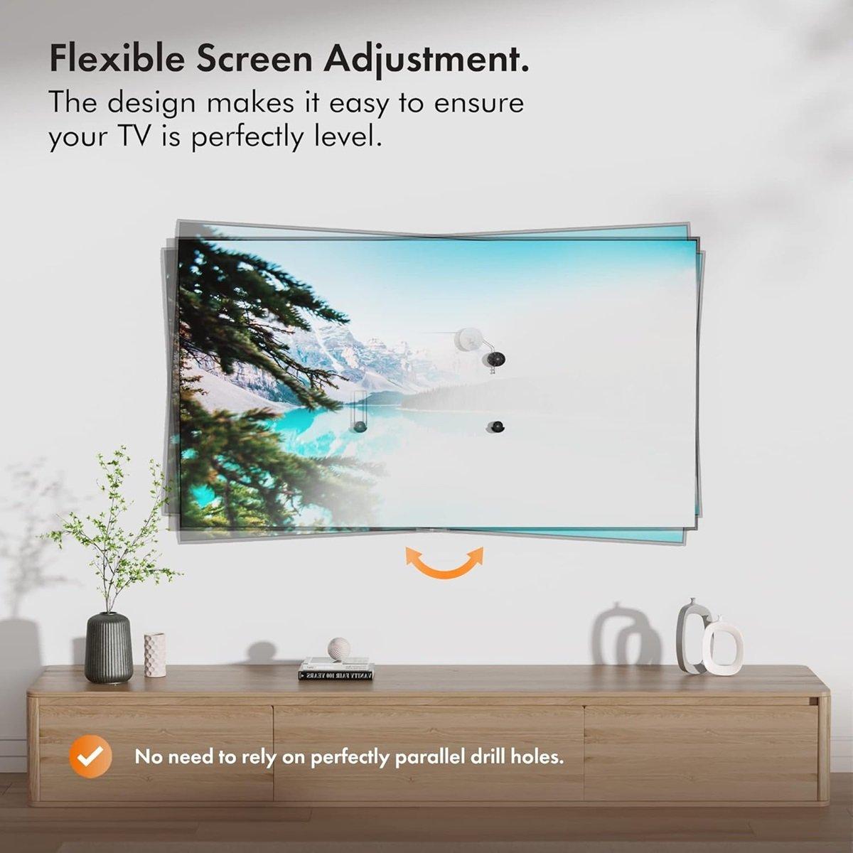 Black - VonHaus - 37-70 inch Flat-to-Wall TV Bracket - 2