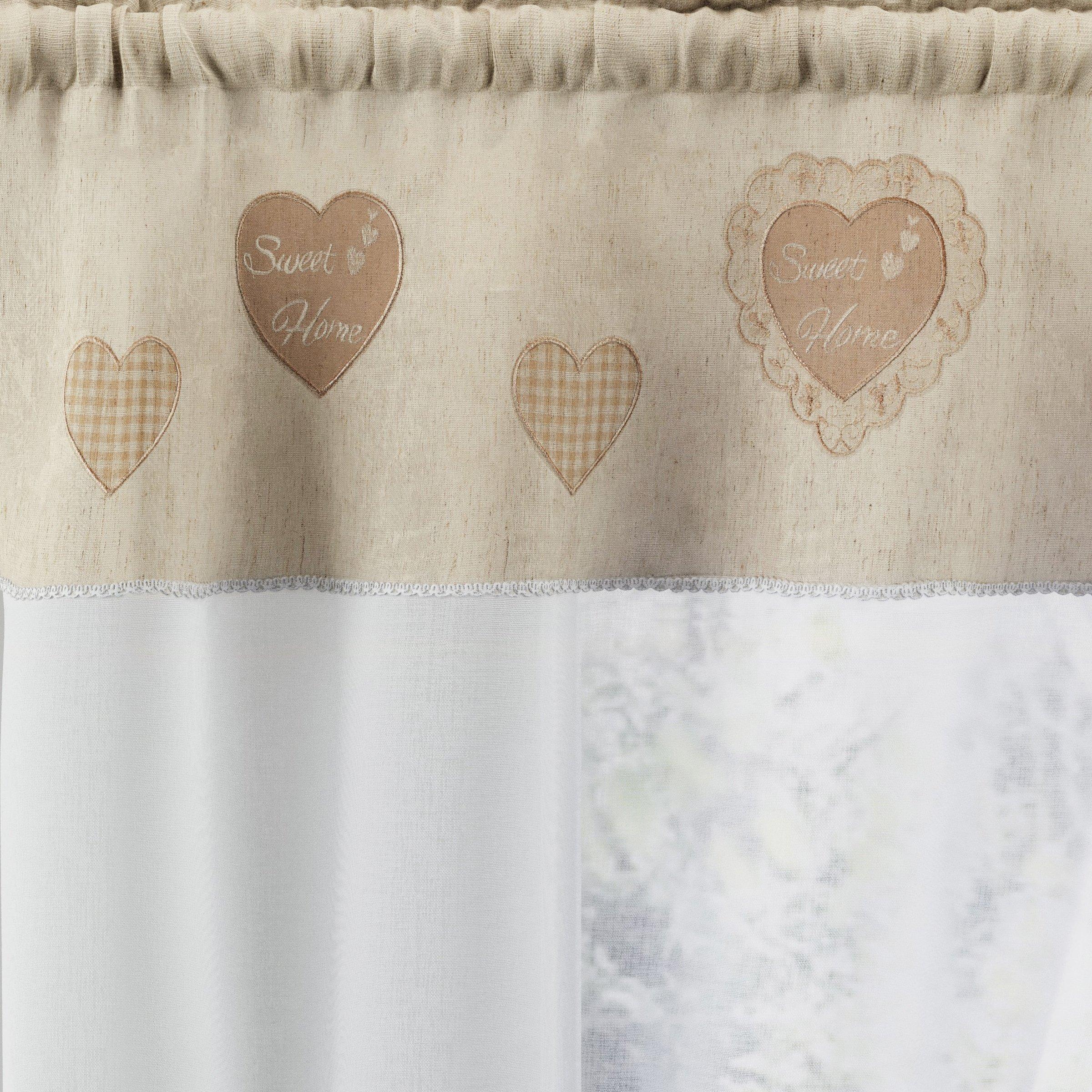 Natural - Tyrone Textiles - Sweetheart Embroidery Hearts with Linen Look Top - 3