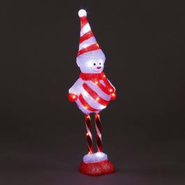 Snowtime 80cm LED Lit Outdoor Acrylic Snowman Decoration