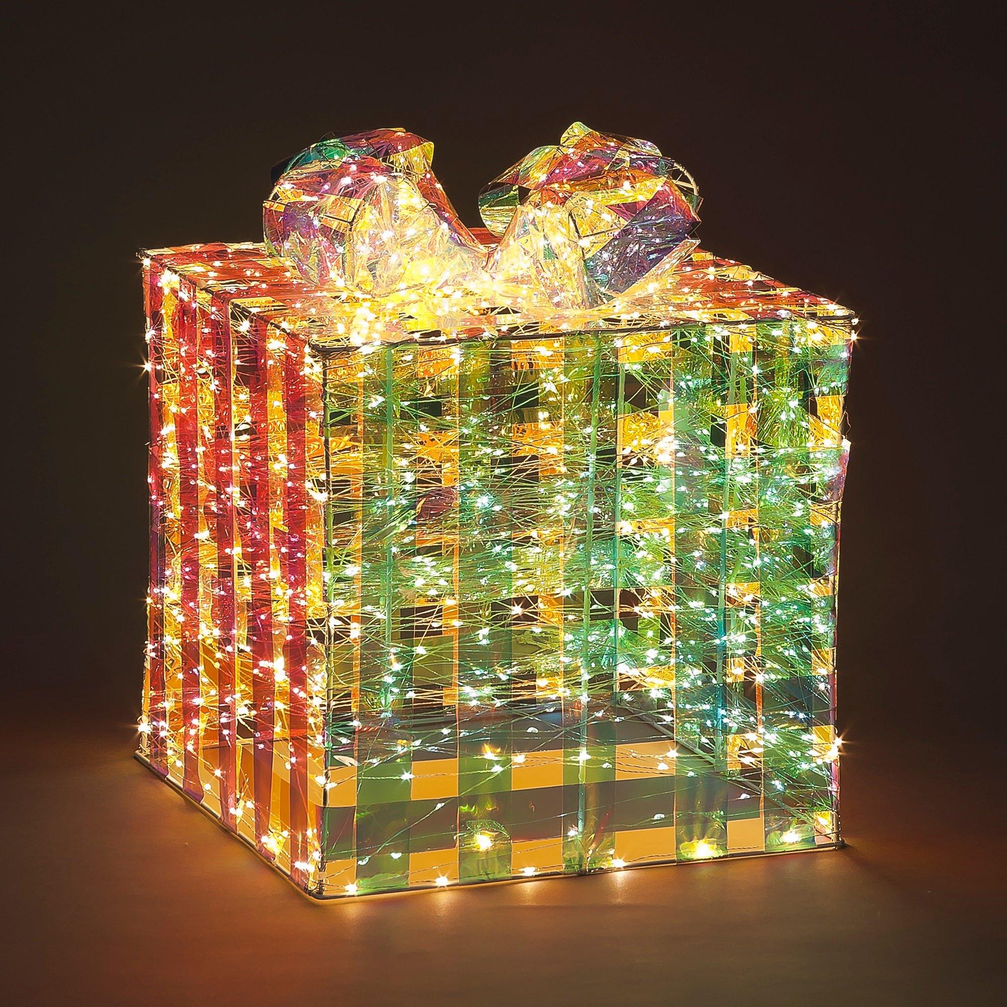 Multi - Snowtime - Outdoor LED Lit Dream Parcel Decoration