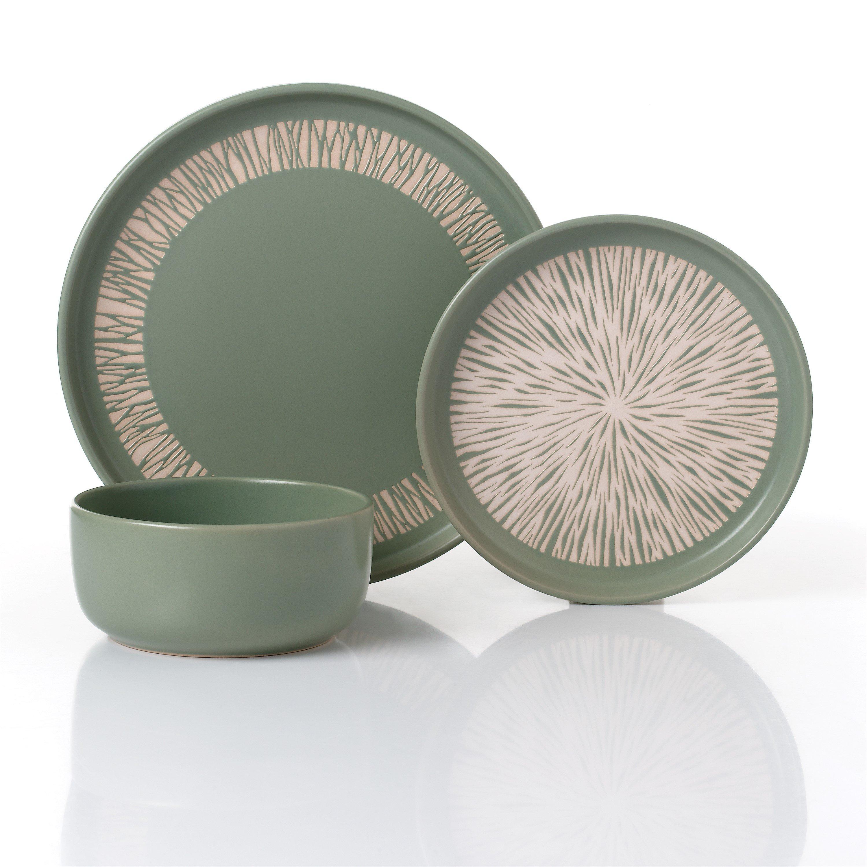 Green - Waterside - 12pc Aura Green Dinner Set - 1