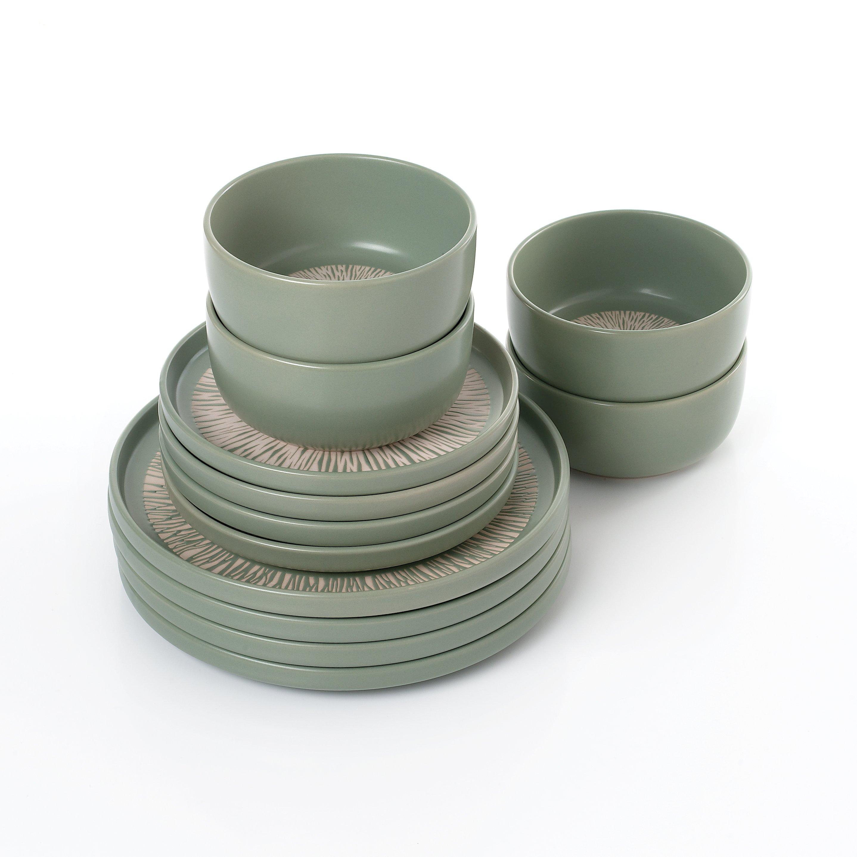 Green - Waterside - 12pc Aura Green Dinner Set - 2