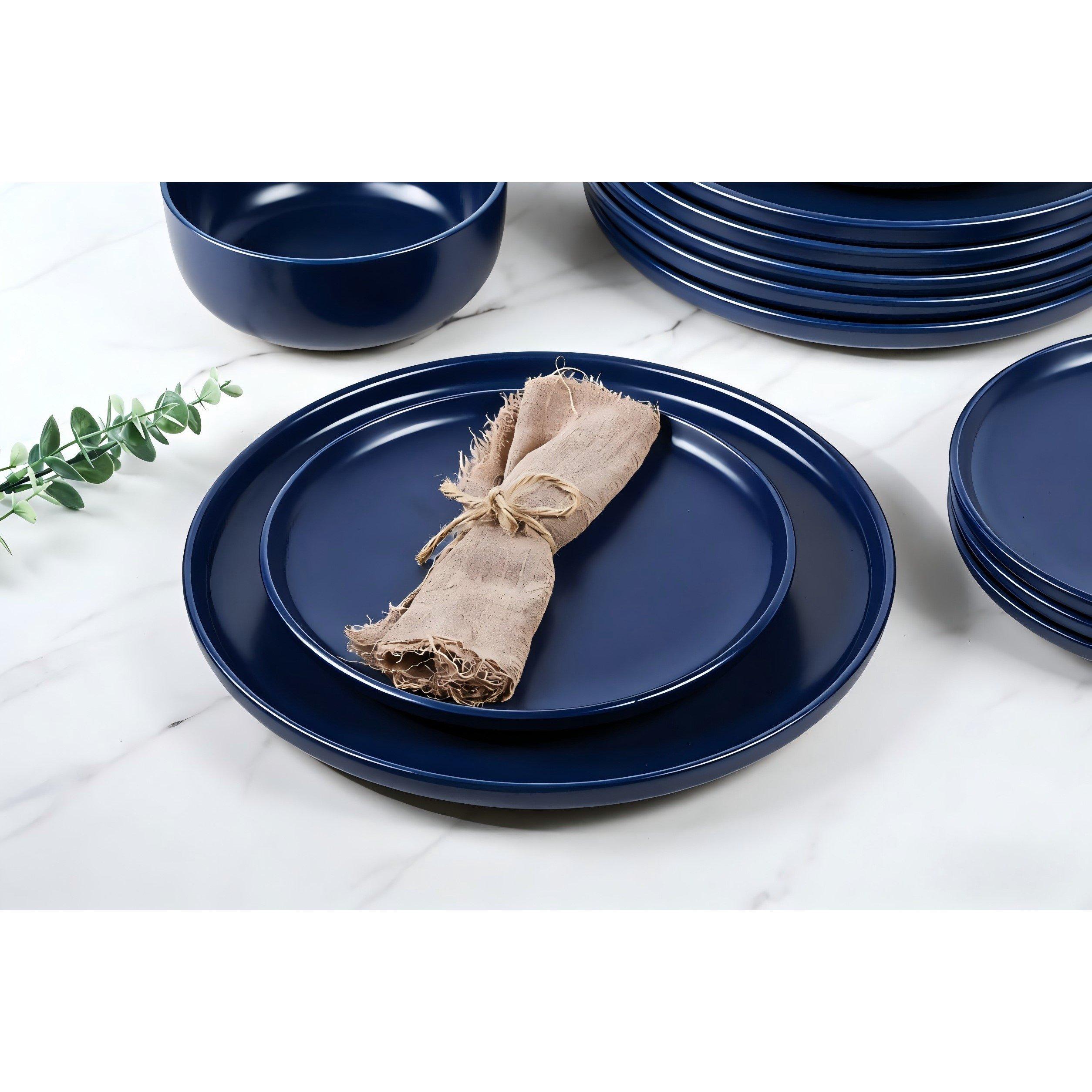 Blue - Waterside - 12pc Solid Navy Dinner Set - 2