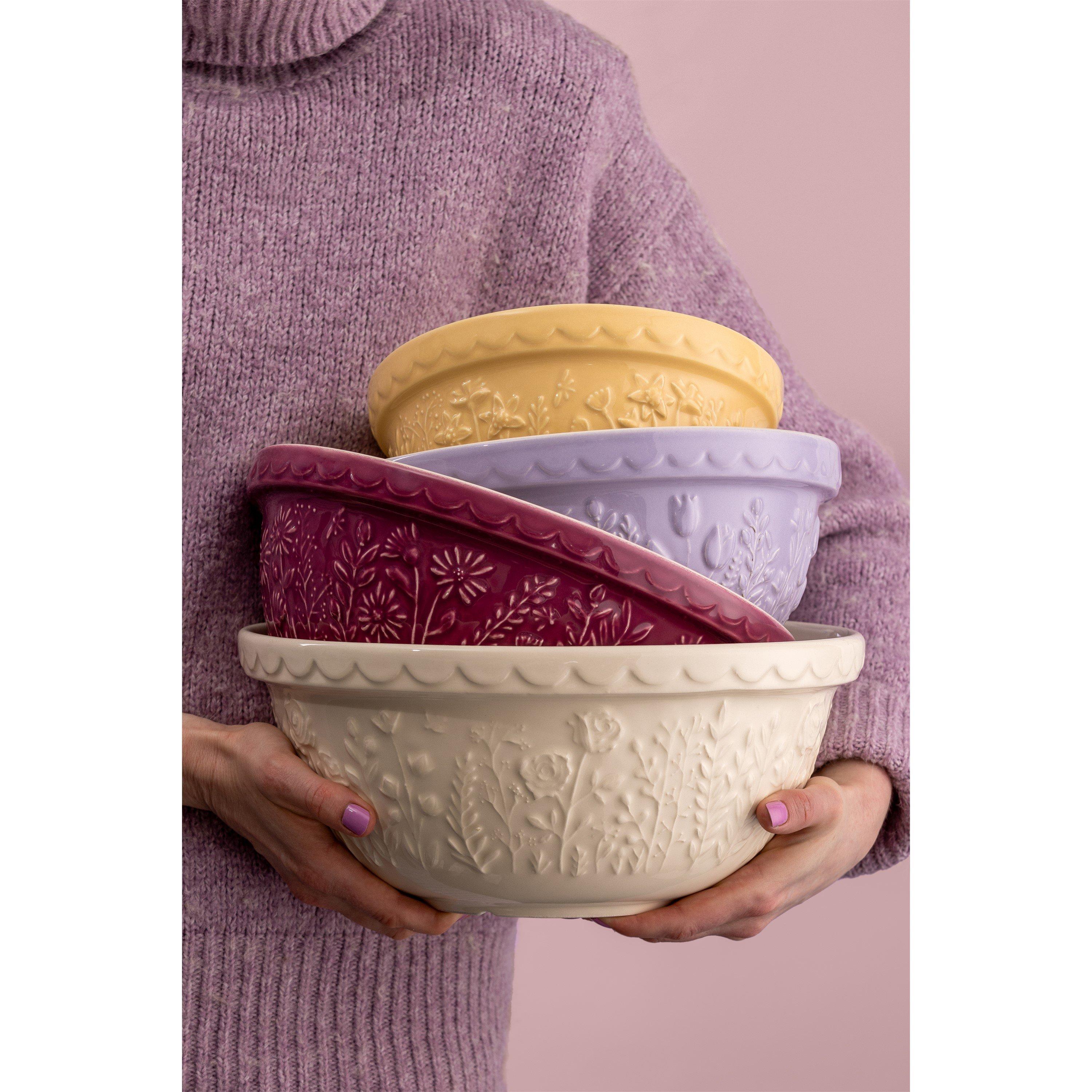 Cream - Mason Cash - In  the Meadow S12 Rose Mixing Bowl 29cm - 4