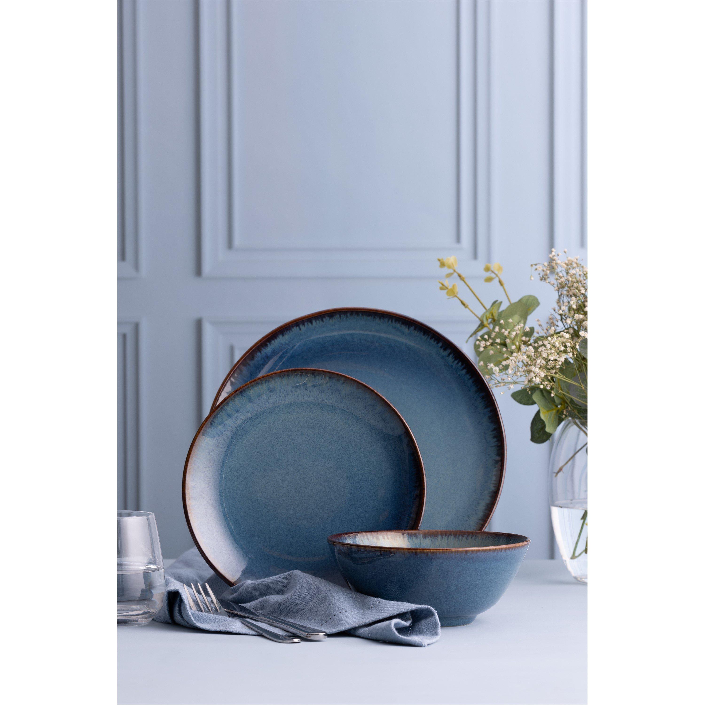 Blue - Mason Cash - Reactive Glaze Blue 12pc Dinnerset - 1