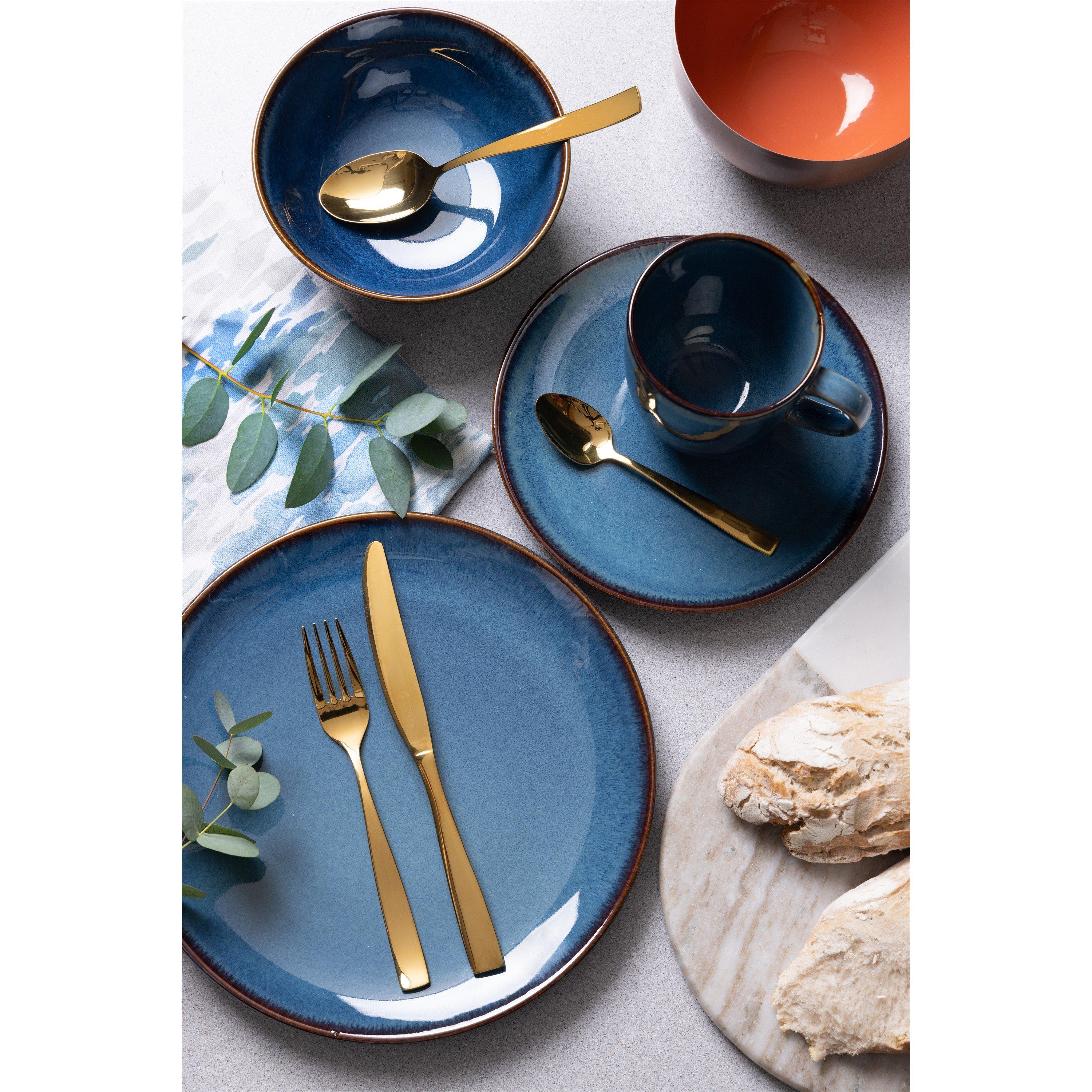 Blue - Mason Cash - Reactive Glaze Blue 12pc Dinnerset - 2