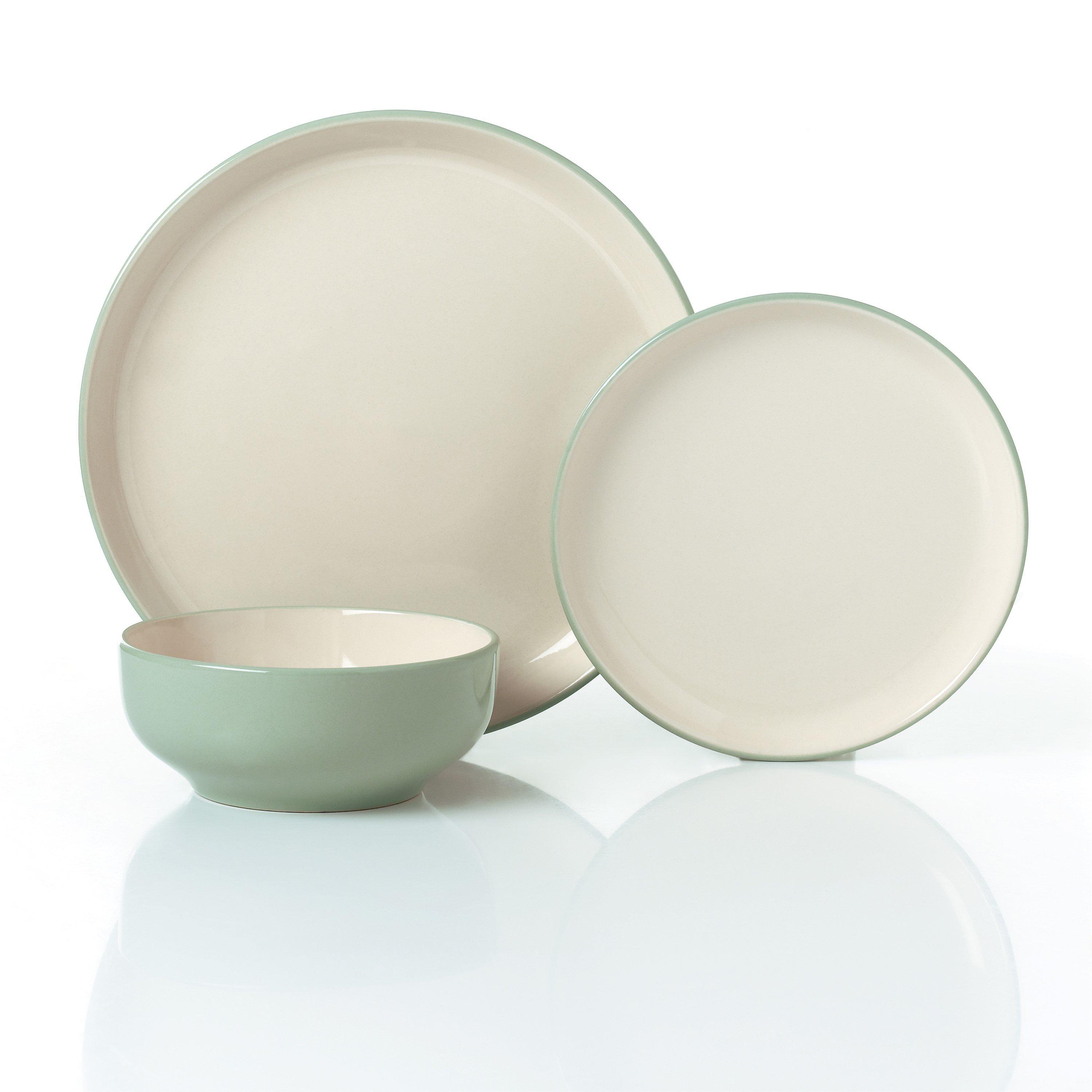 Waterside  12Pc 2Tone Dinner Set Green