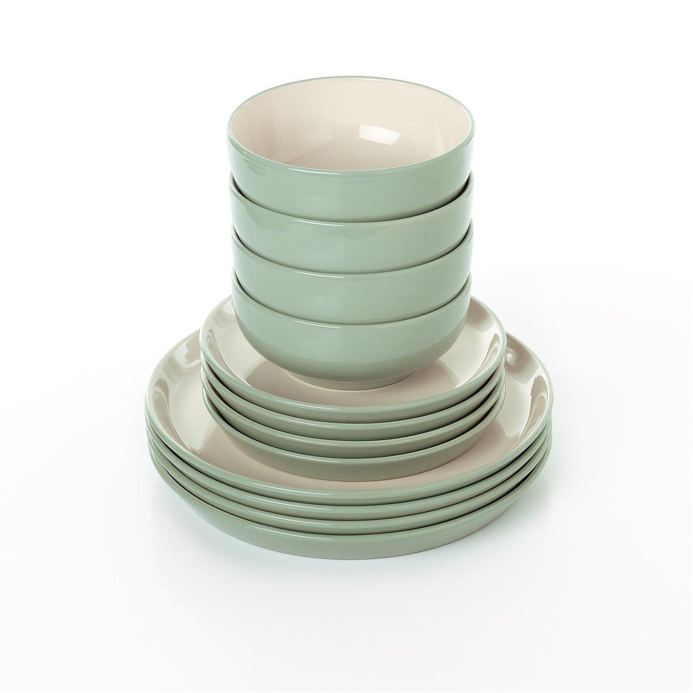 Green - Waterside - 12pc Green 2tone Dinner Set - 2
