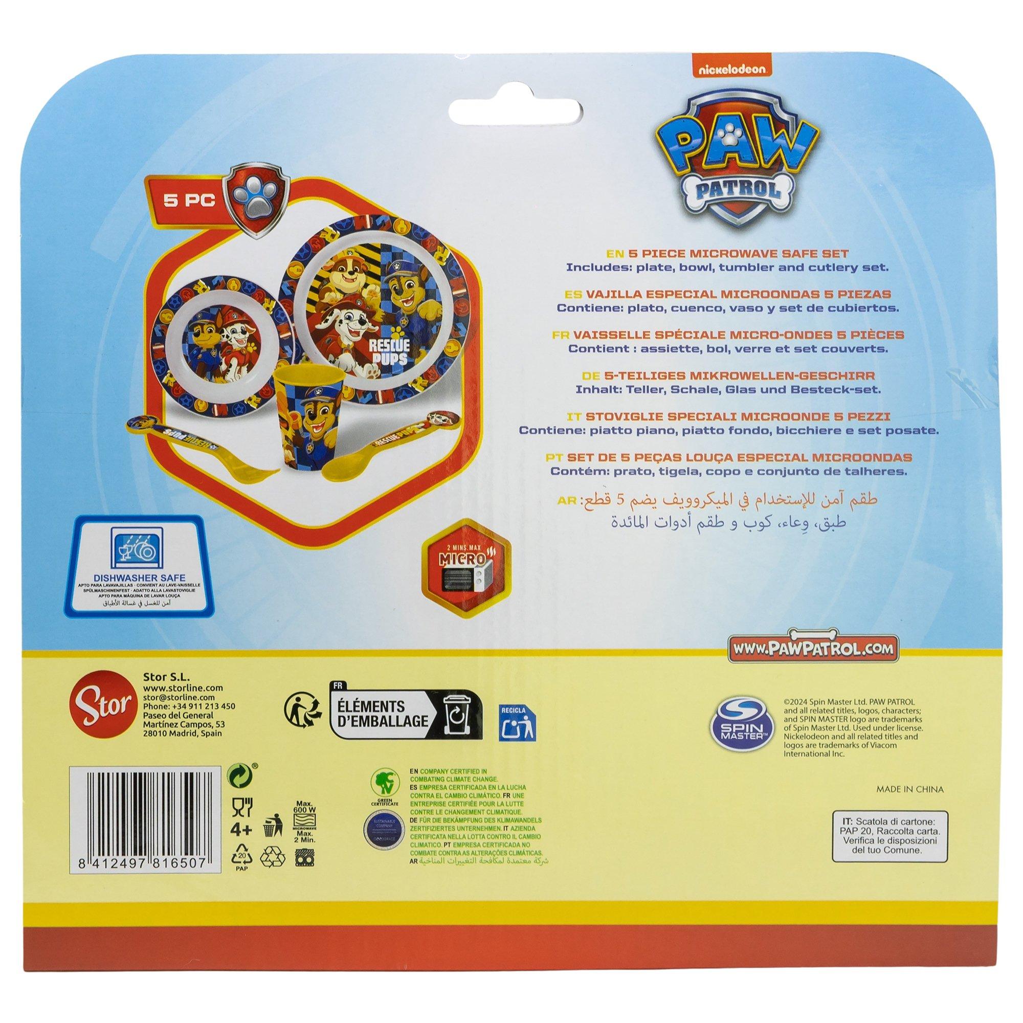 (98535)Yellow - Paw Patrol - Paw Patrol Dinner Set - 5