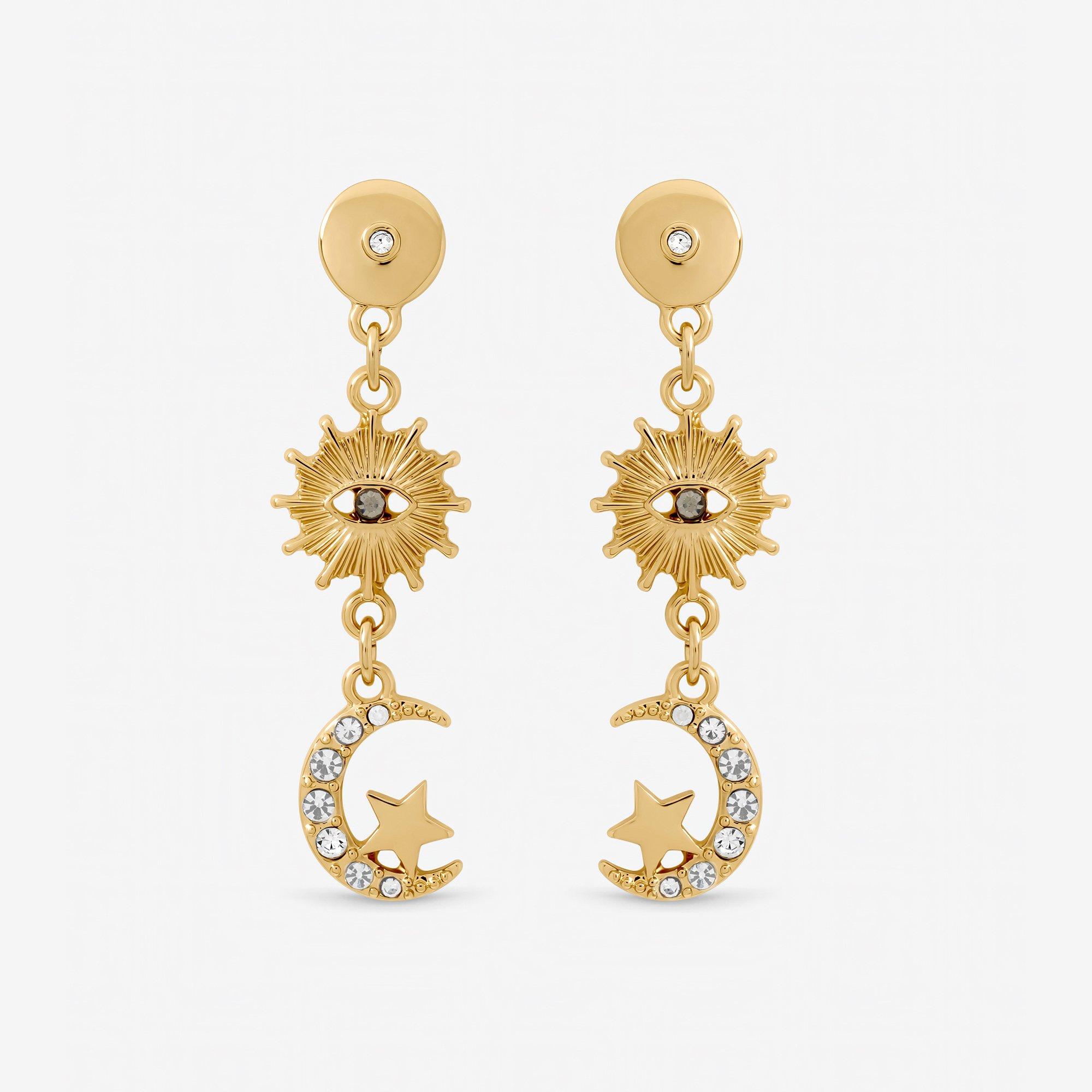 Mood Gold Plated Evil Eye Celestial Earrings