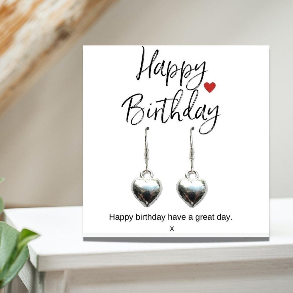 Silver - Aye Do - Happy Birthday Earrings with Gift Card - 1