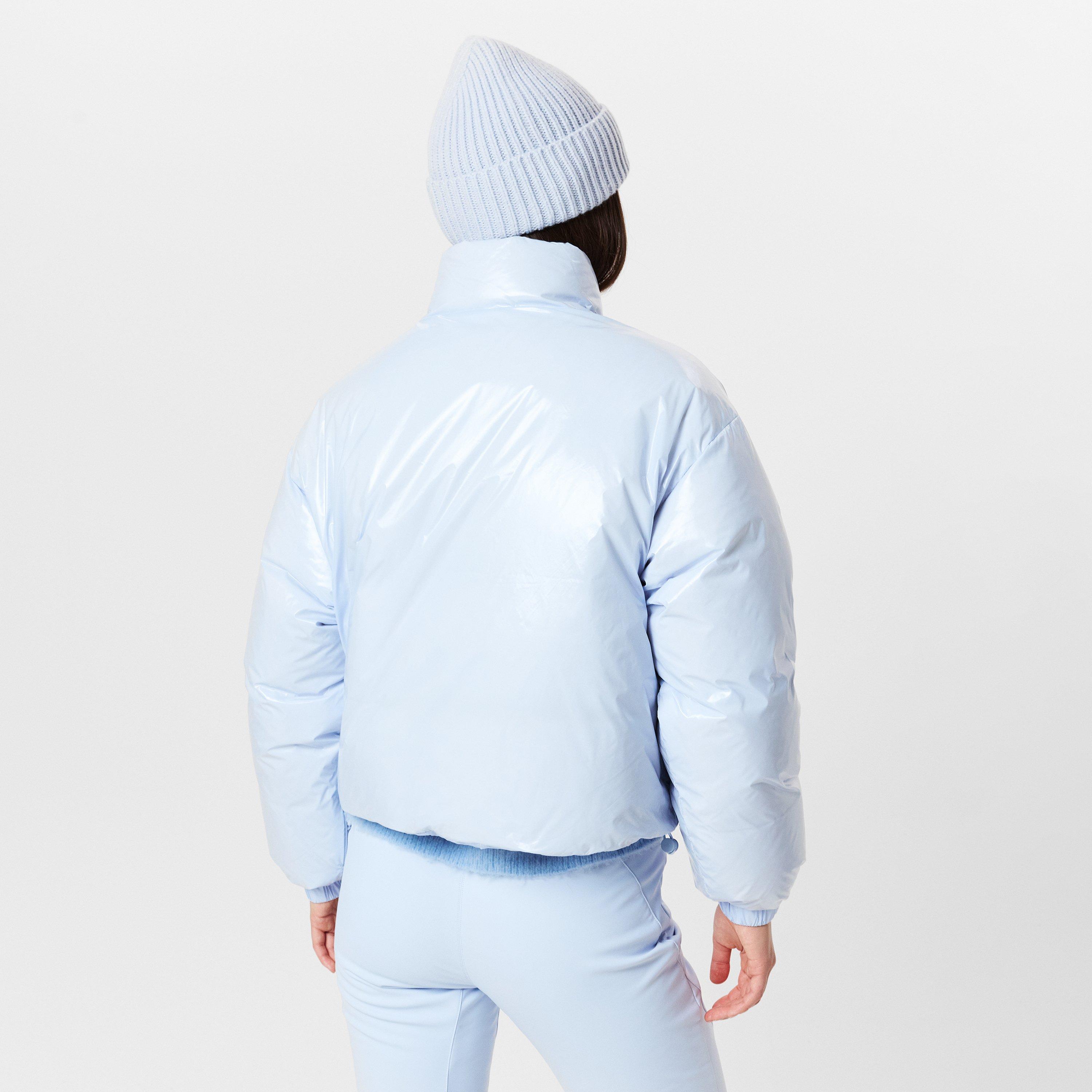 salt blue - Sweaty Betty - Women's Snowfall High Shine Cropped Water Resistant PrimaLoft Long Sleeve Ski Jacket - 3