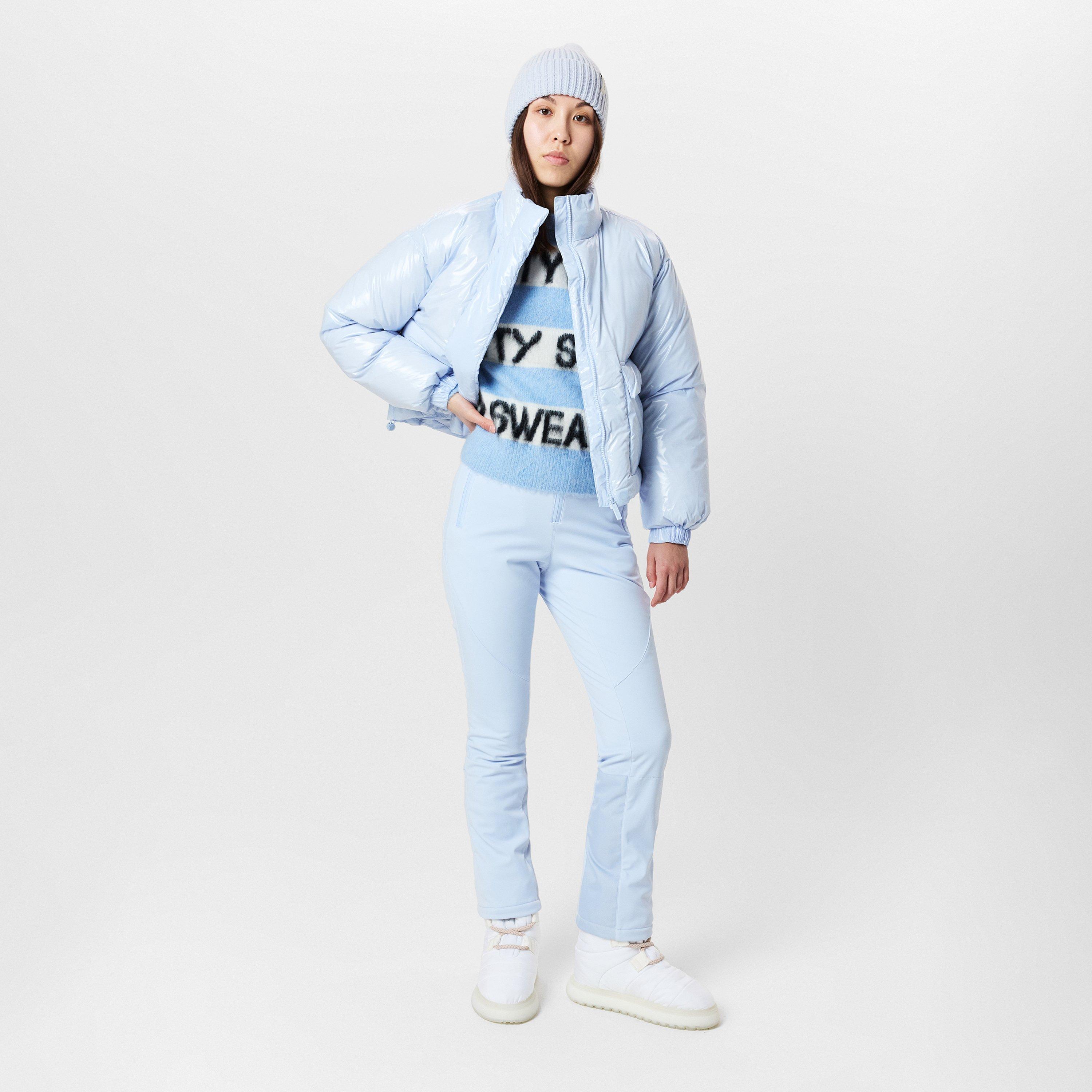 salt blue - Sweaty Betty - Women's Snowfall High Shine Cropped Water Resistant PrimaLoft Long Sleeve Ski Jacket - 5