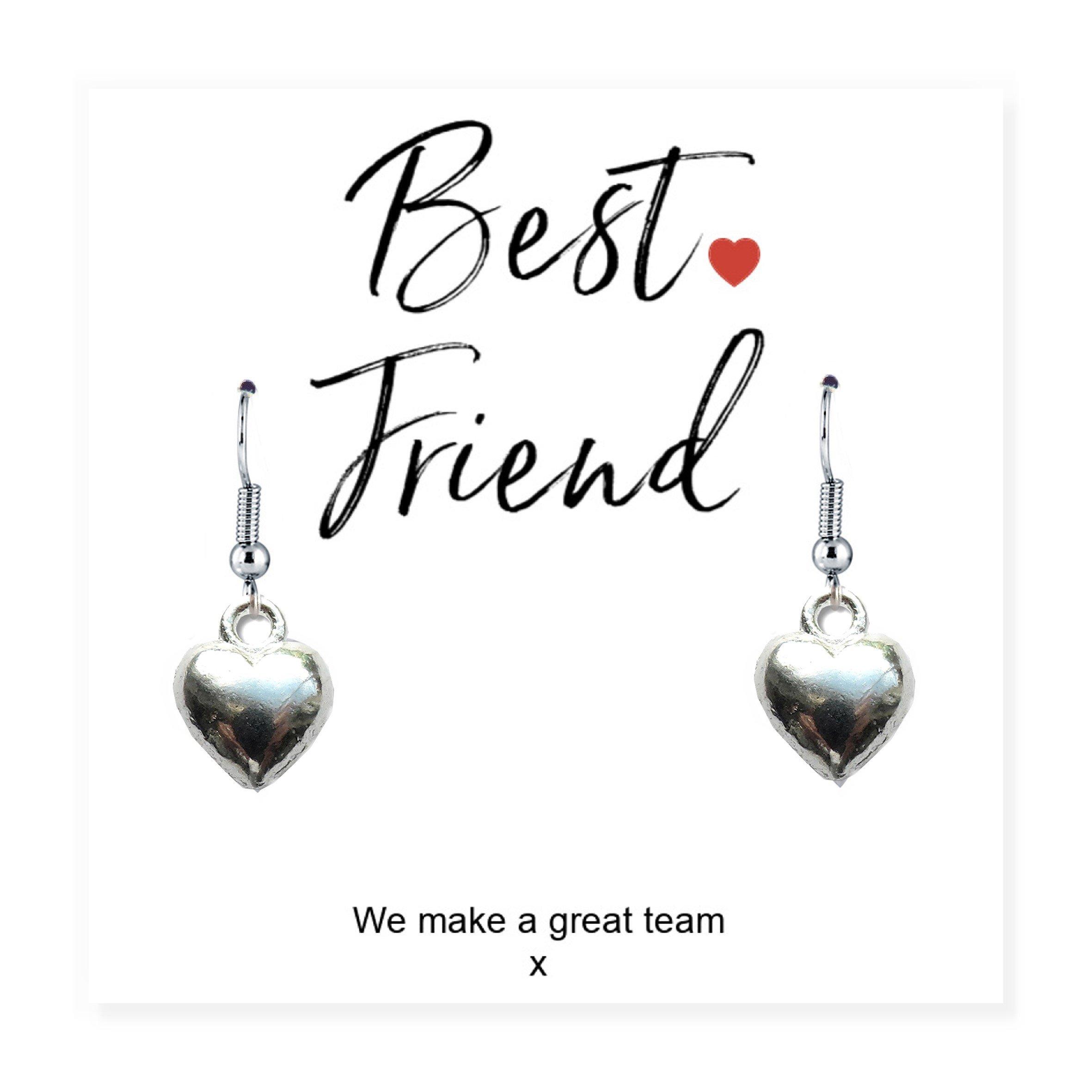 Silver - Aye Do - Best Friend Earrings & Card Gift - 2