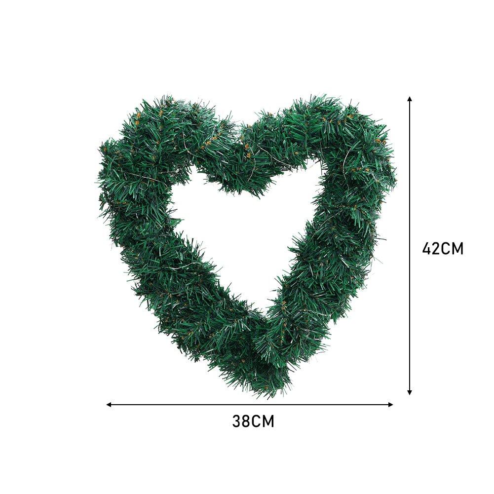 Green - LIFE IDEAS - Heart-Shaped Door Garland with 3m Lights - 5