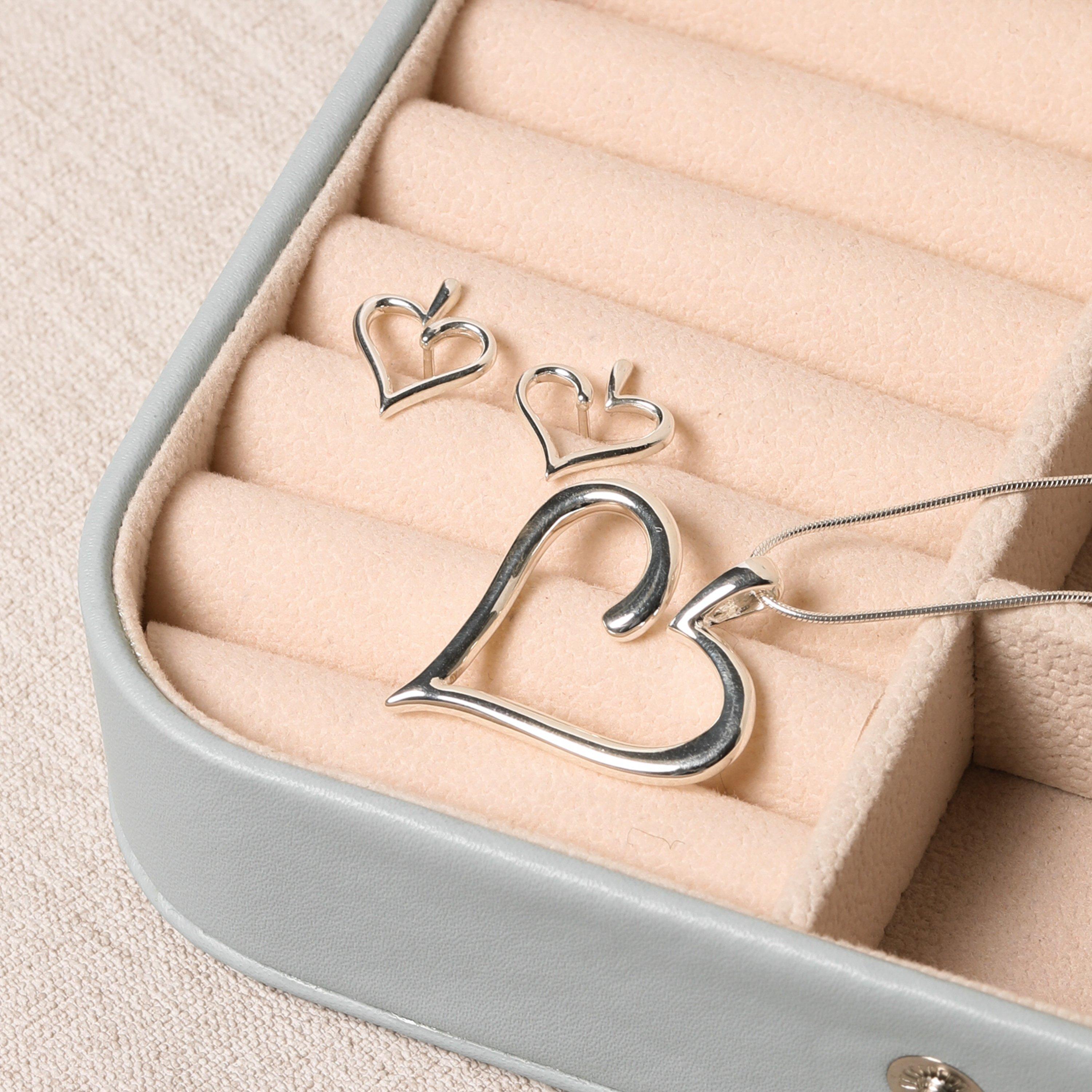 Silver - Simply Silver - Sterling Silver 925 Polished Open Heart Studs - 4