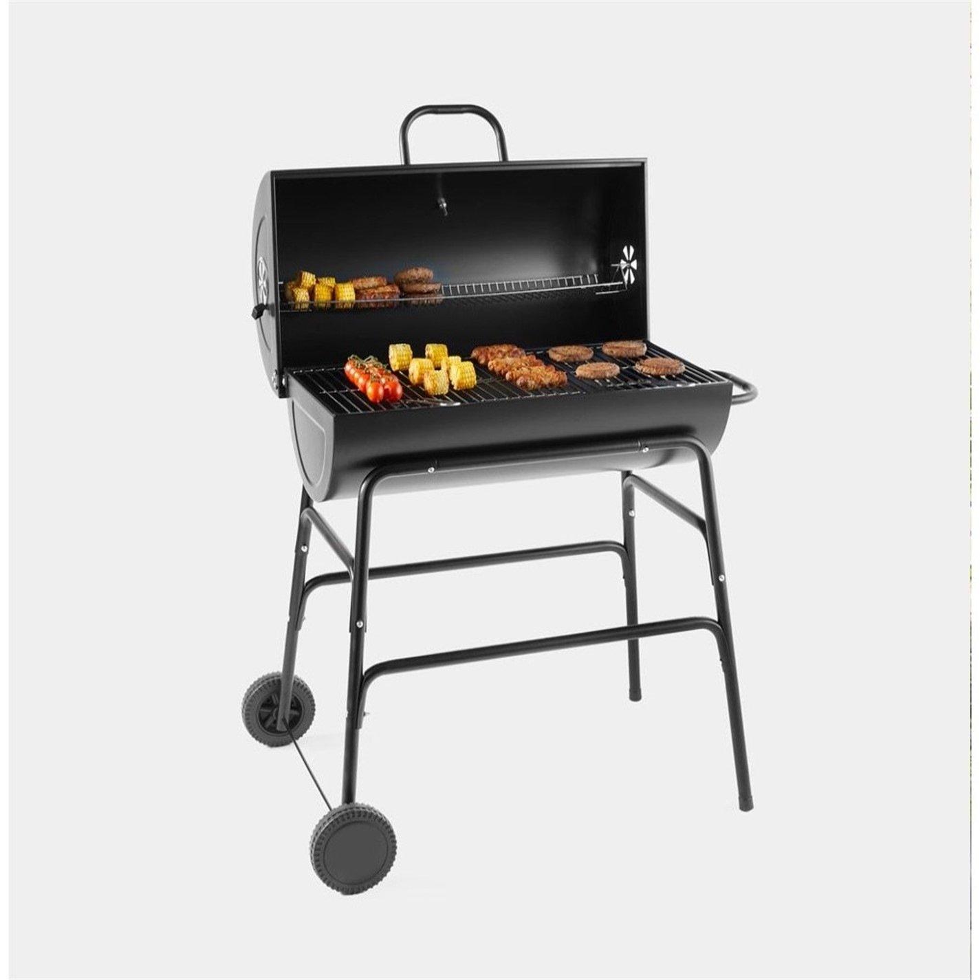 Vonhaus  Barrel Charcoal Bbq - Black