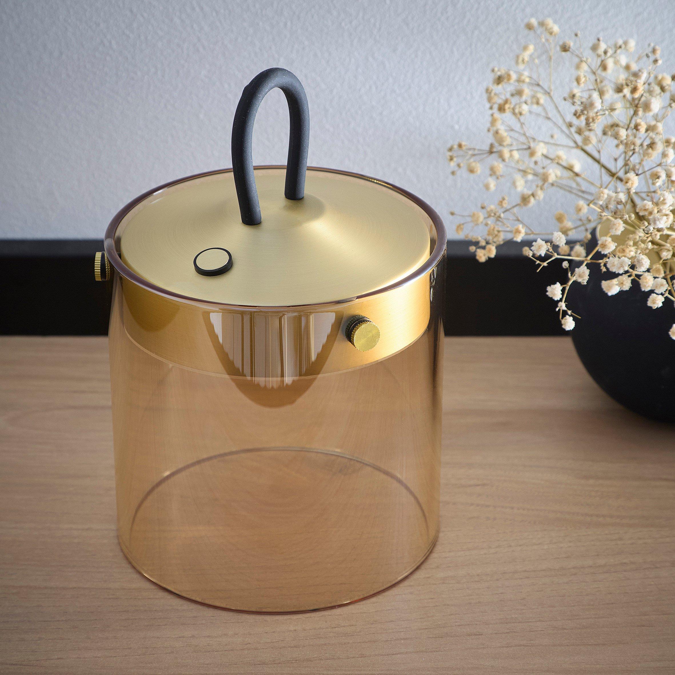 K Living  Quito Small Rechargeable Led Lamp Antique Brass