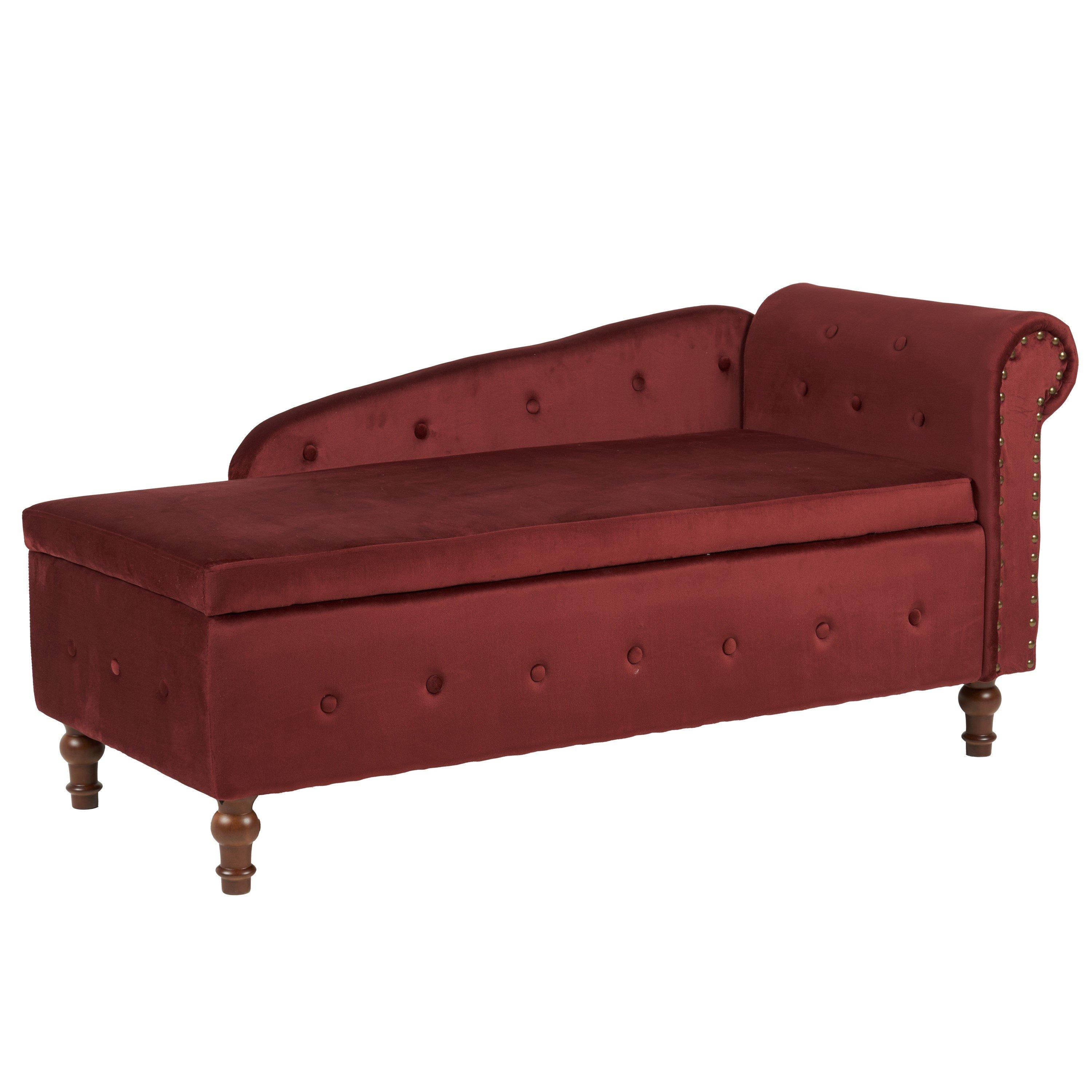Velvet Chaise Longue with storage