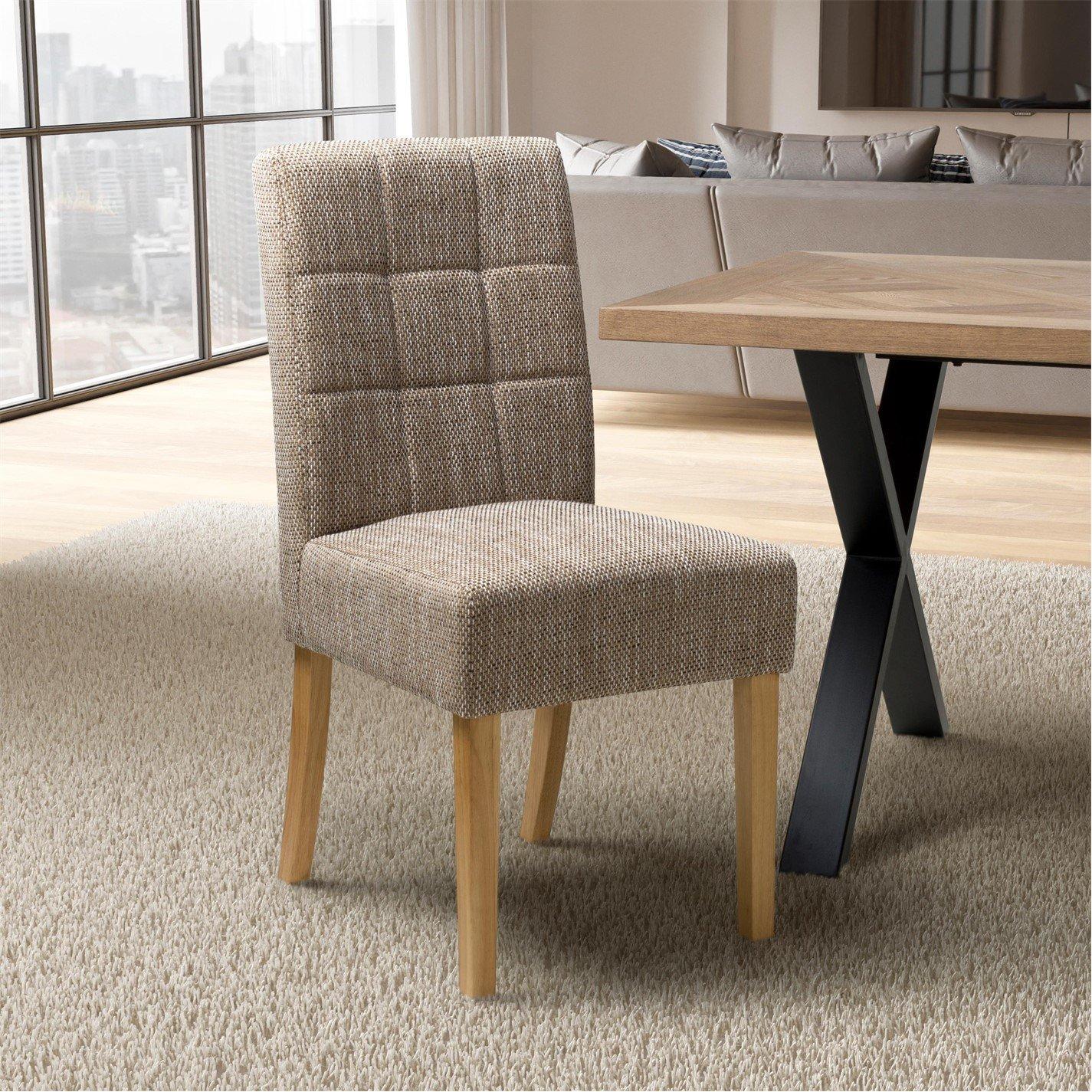 Oatmeal - Shankar - Set of 2 Moseley Tweed Oatmeal Dining Chairs - 7