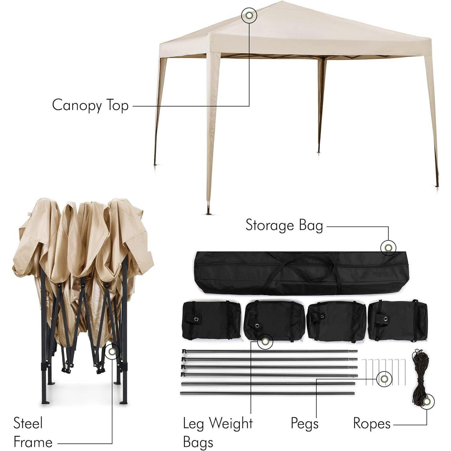 Cream - VonHaus - VonHaus Pop Up Gazebo 3 x 3m - 5