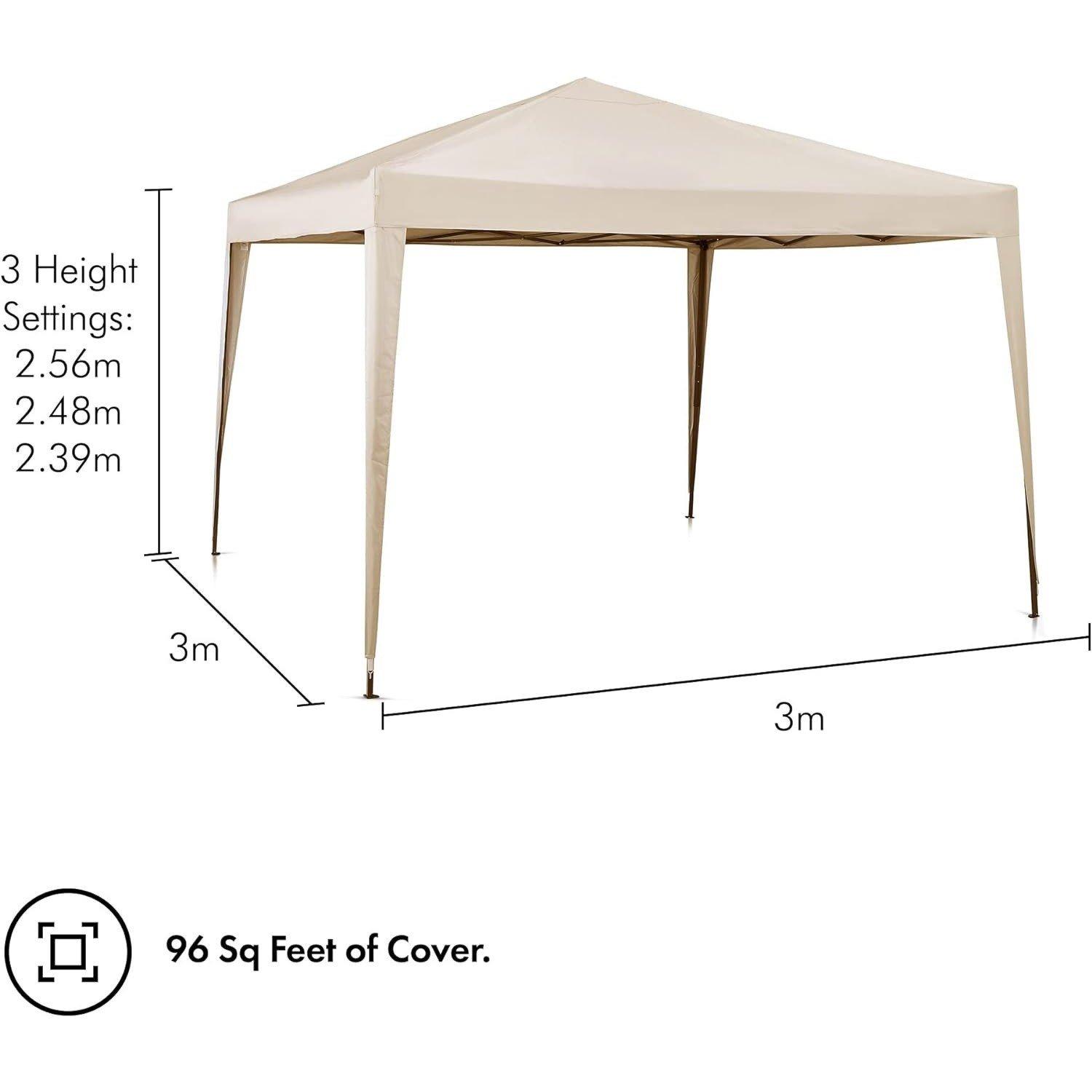 Cream - VonHaus - VonHaus Pop Up Gazebo 3 x 3m - 6