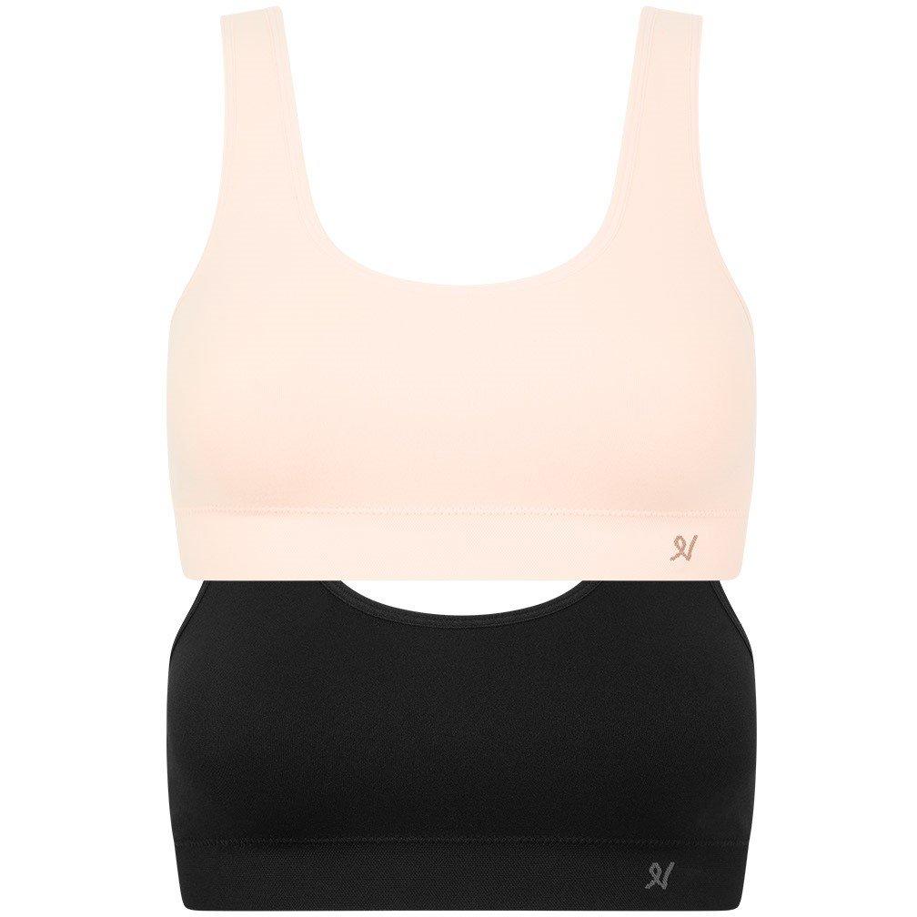 Blush/Black - Nudea - THE ESSENTIALS SEAMLESS CROP TOP 2PP - 9